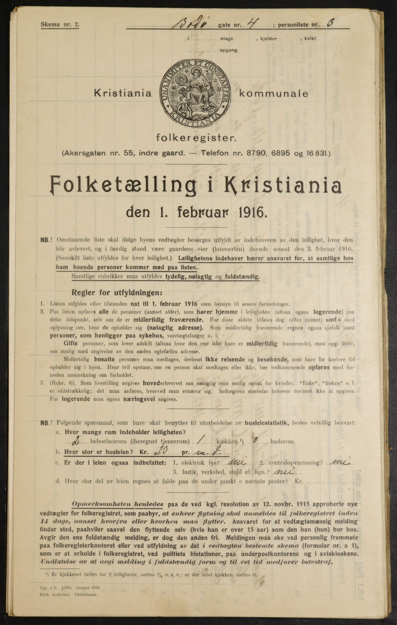 OBA, Municipal Census 1916 for Kristiania, 1916, p. 6799