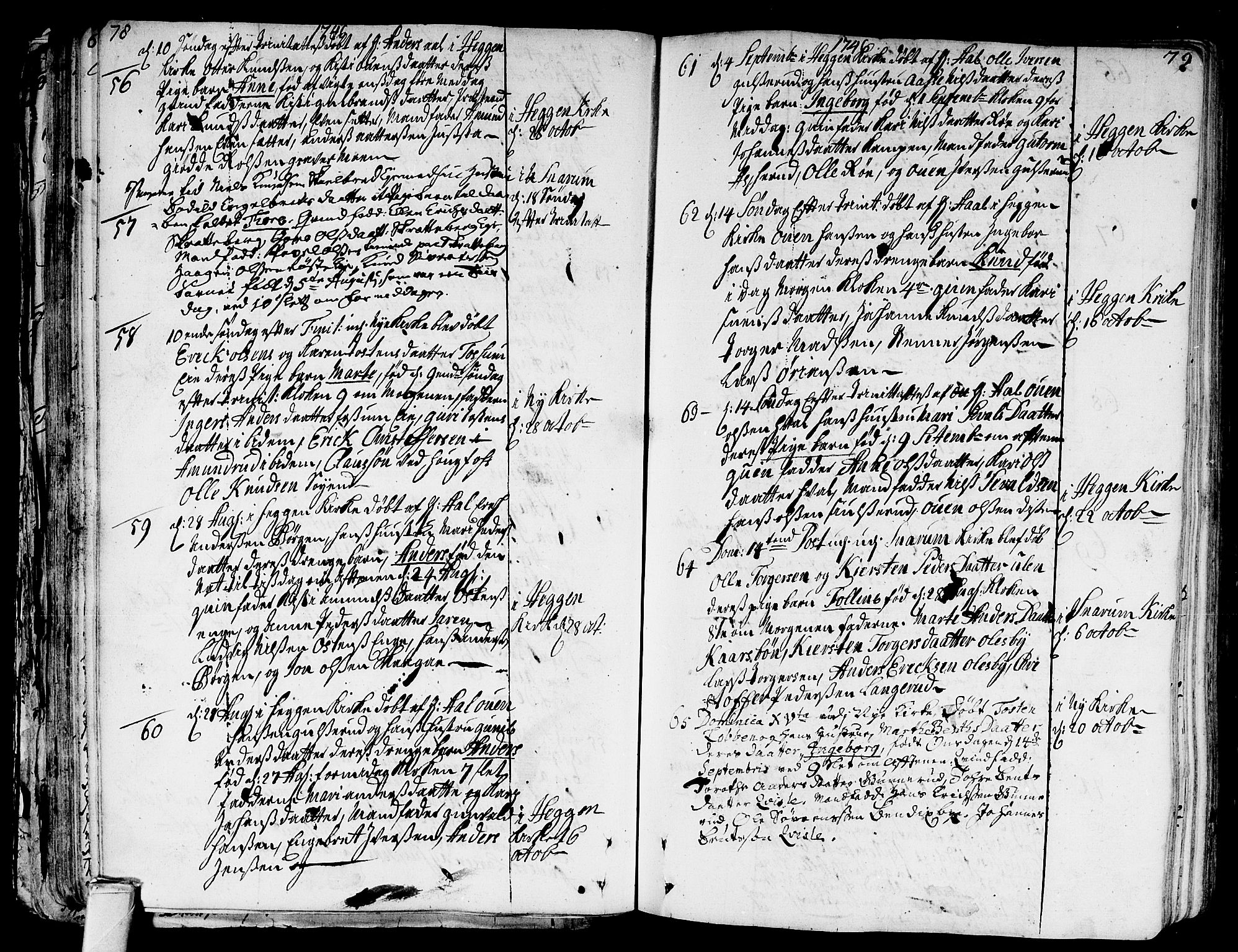 Modum kirkebøker, SAKO/A-234/F/Fa/L0002: Parish register (official) no. 2, 1741-1782, p. 78-79
