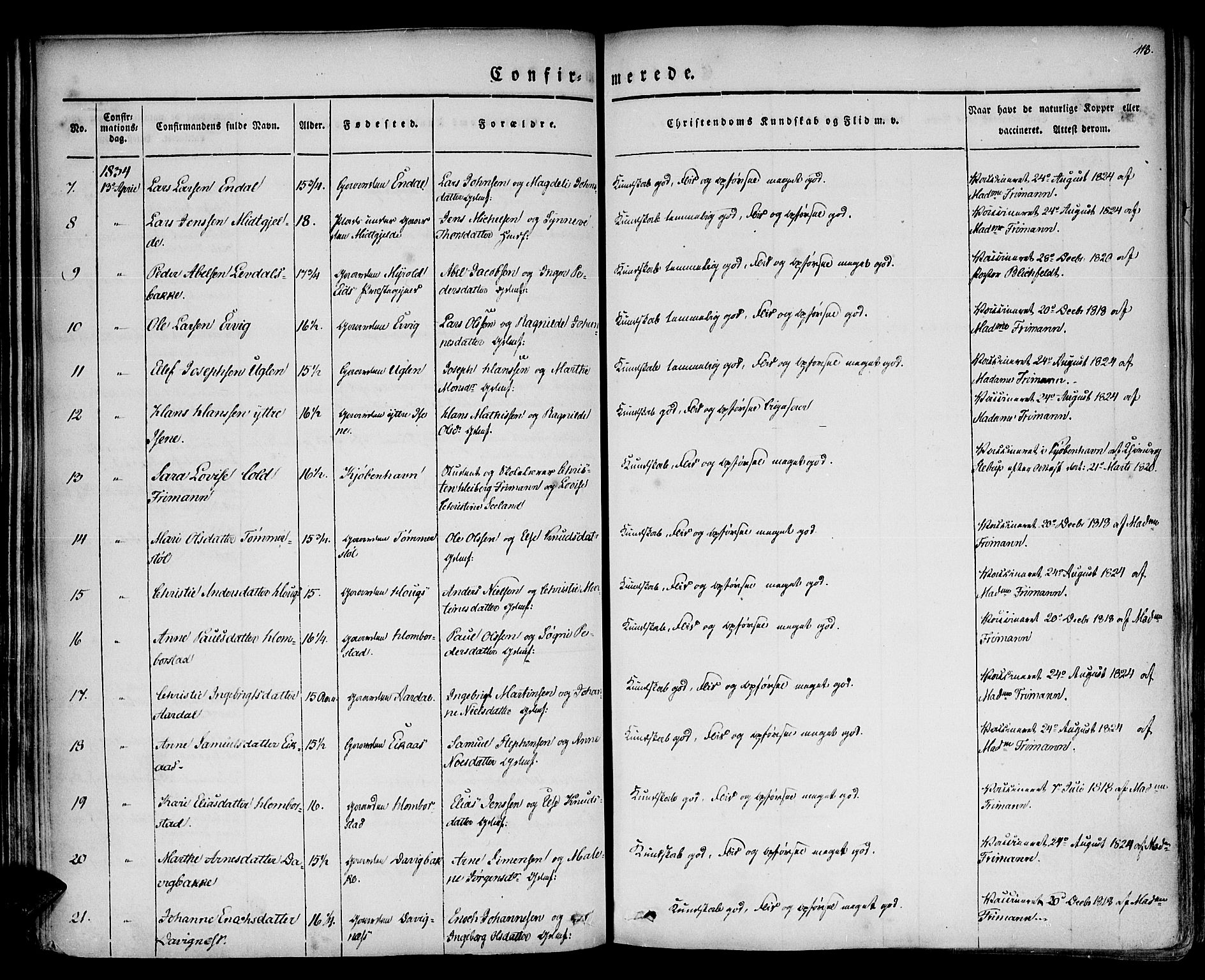 Davik sokneprestembete, AV/SAB-A-79701/H/Haa/Haaa/L0004: Parish register (official) no. A 4, 1830-1849, p. 113