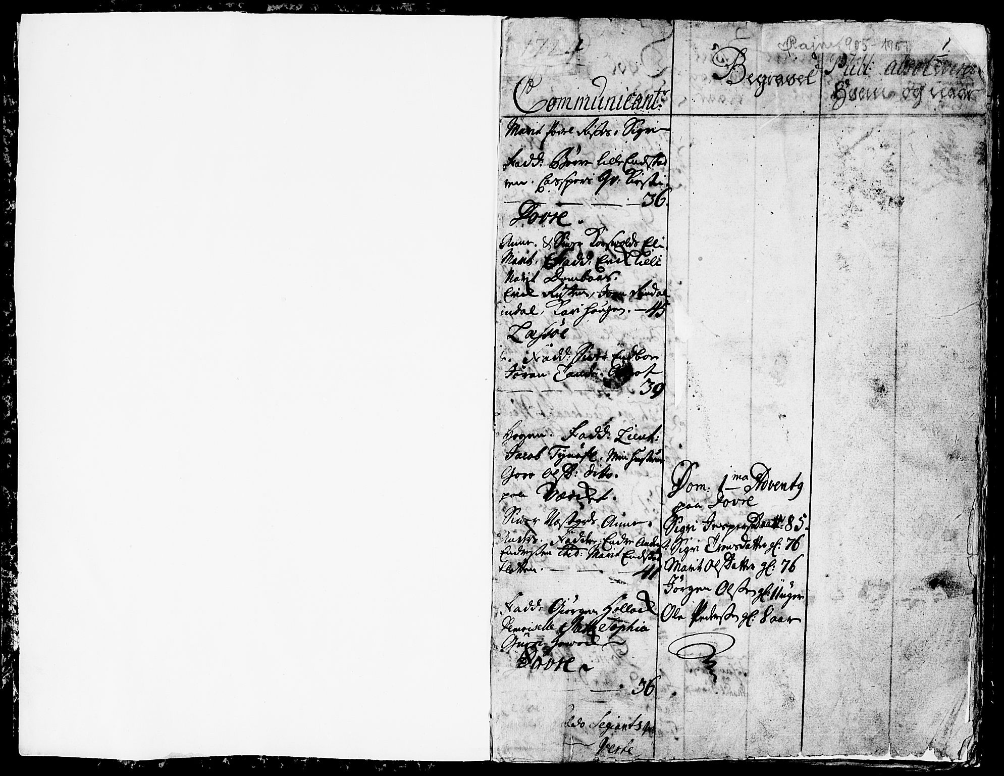 Lesja prestekontor, AV/SAH-PREST-068/H/Ha/Haa/L0001: Parish register (official) no. 1, 1724-1731, p. 1