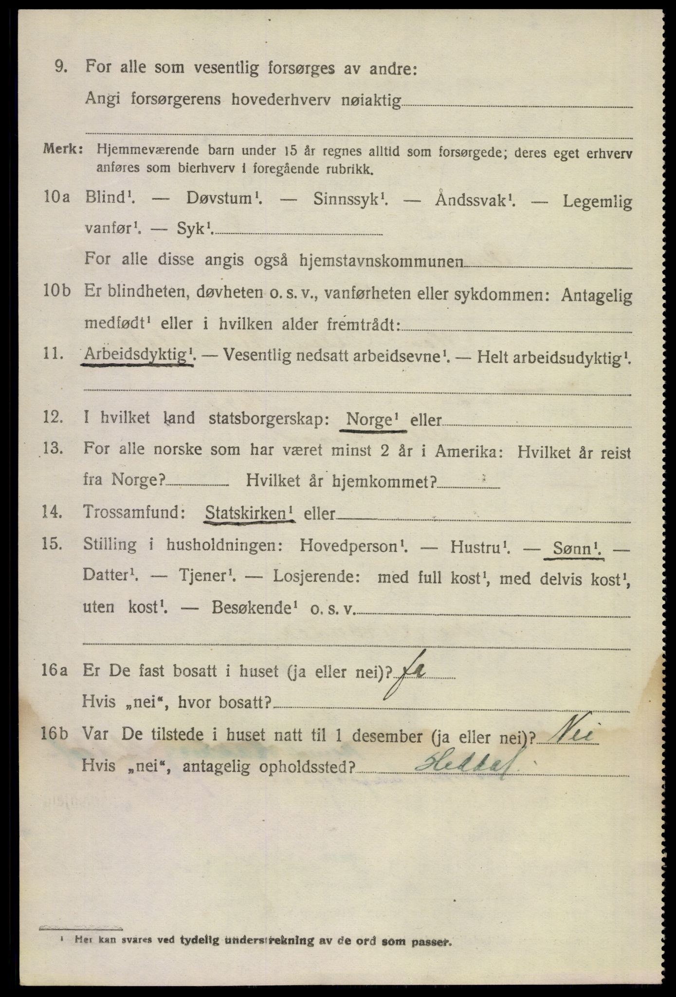 SAKO, 1920 census for Gransherad, 1920, p. 2721