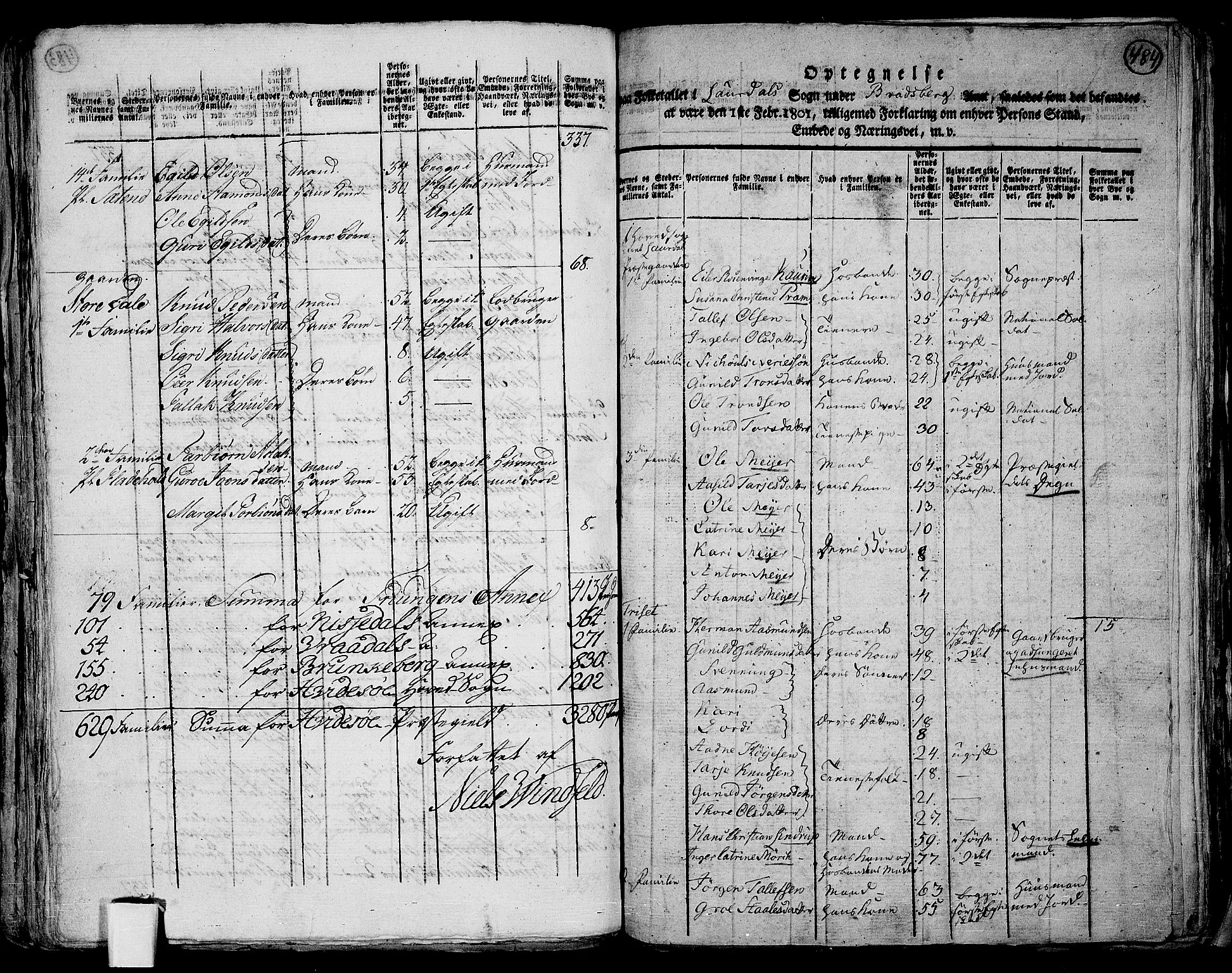 RA, 1801 census for 0833P Lårdal, 1801, p. 483b-484a