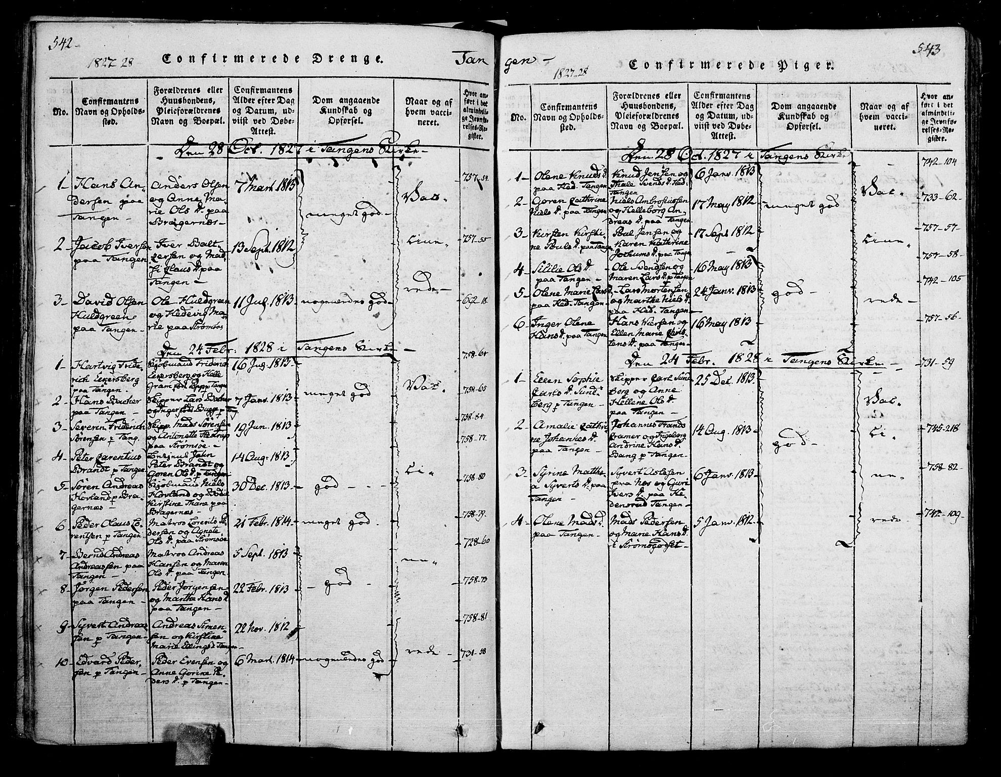 Skoger kirkebøker, AV/SAKO-A-59/F/Fa/L0002: Parish register (official) no. I 2 /2, 1814-1842, p. 542-543