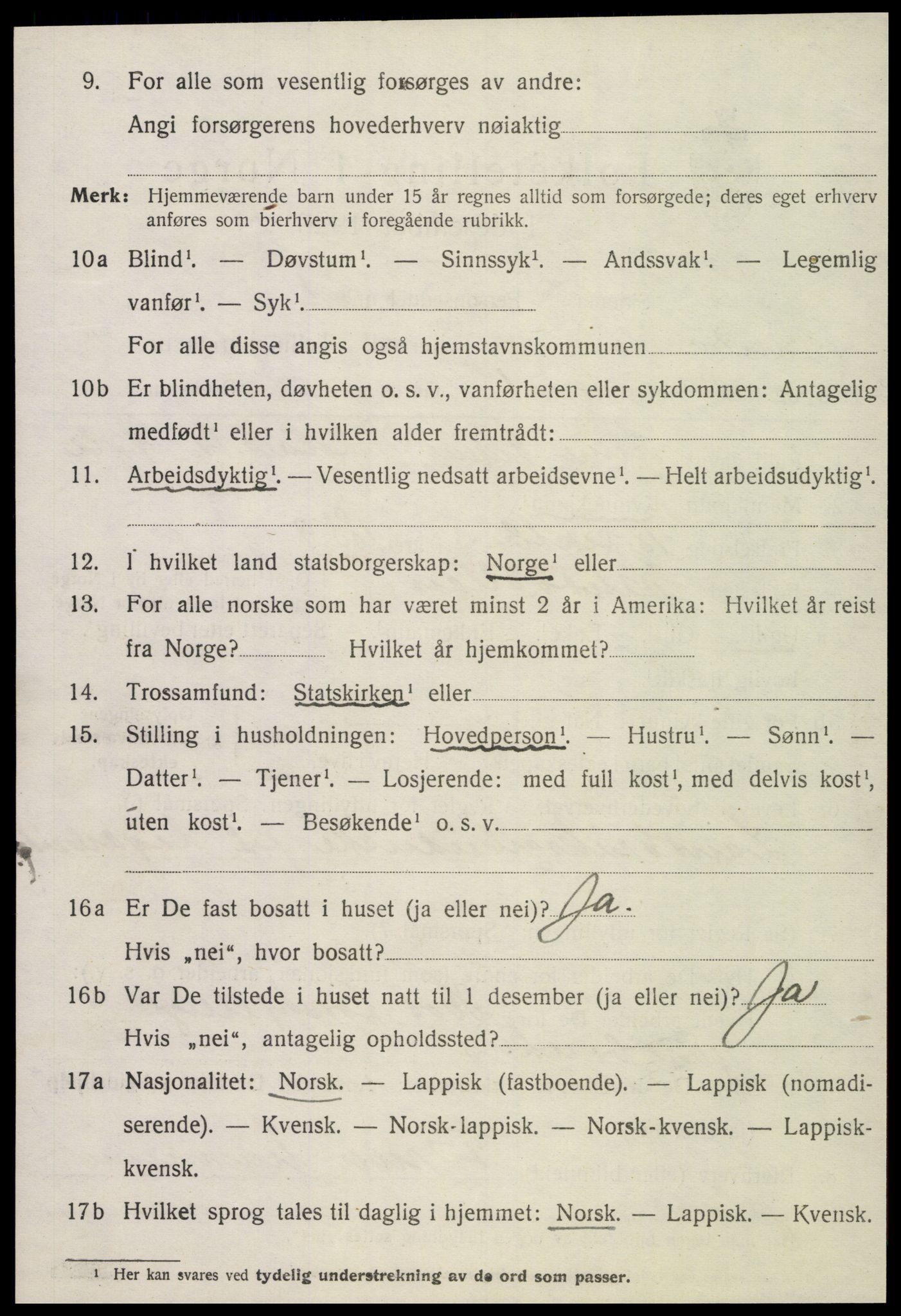 SAT, 1920 census for Sandvollan, 1920, p. 1478