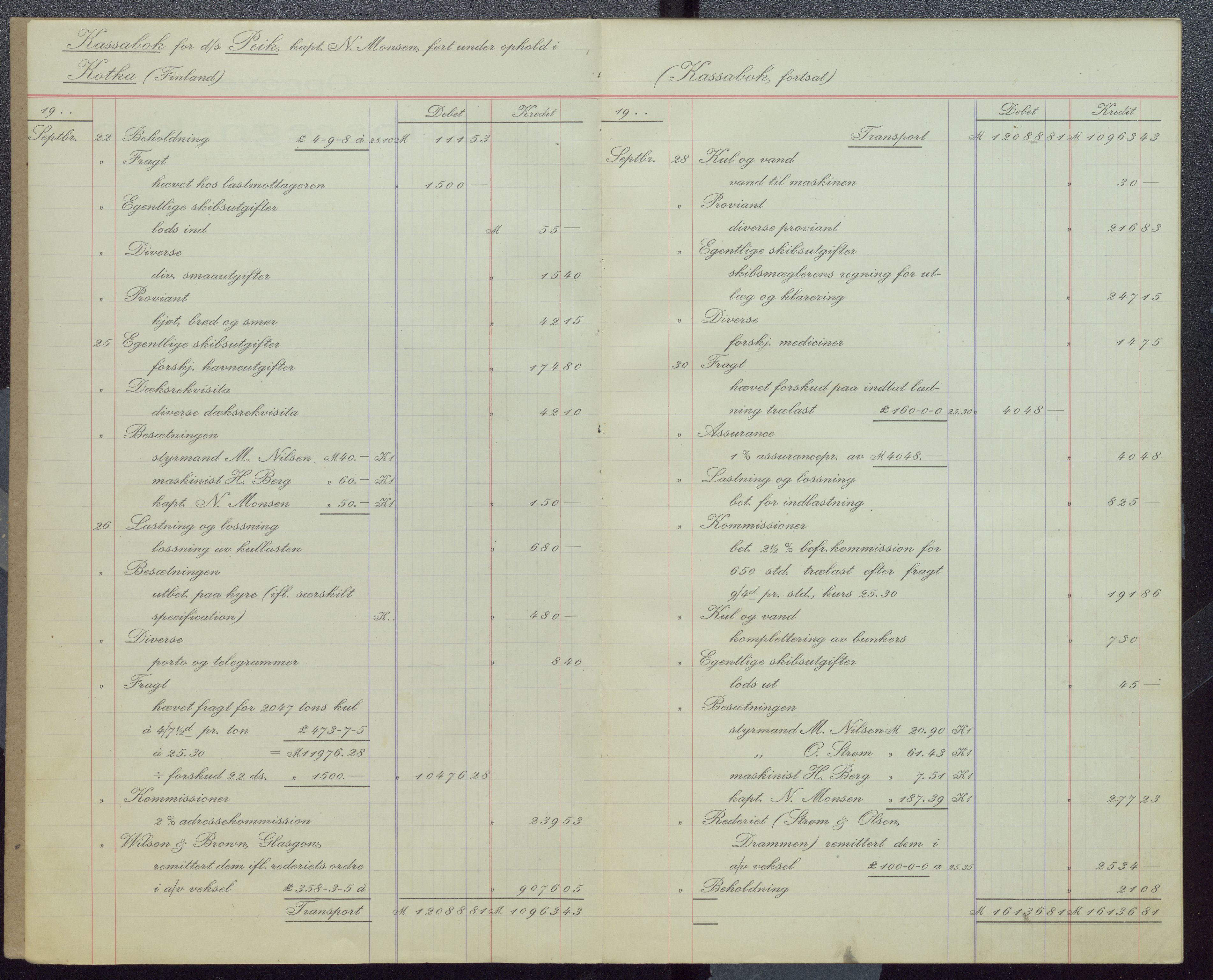 Samuelsen, Nils August. Kaptein, VEMU/ARS-A-1323/Y/L0001: Lærerbøker m.m., 1921