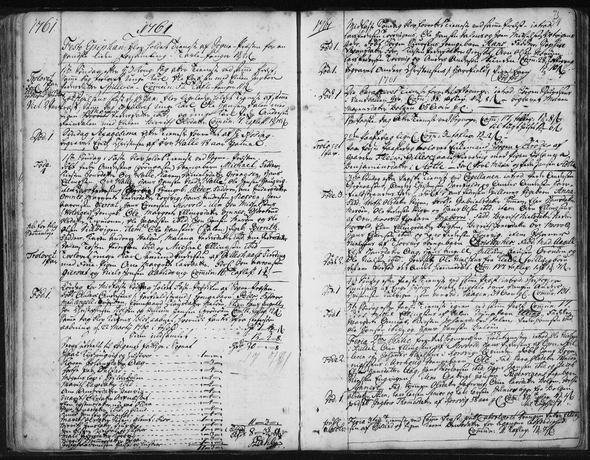 Ministerialprotokoller, klokkerbøker og fødselsregistre - Nordland, SAT/A-1459/841/L0587: Parish register (official) no. 841A02 /2, 1760-1776, p. 71