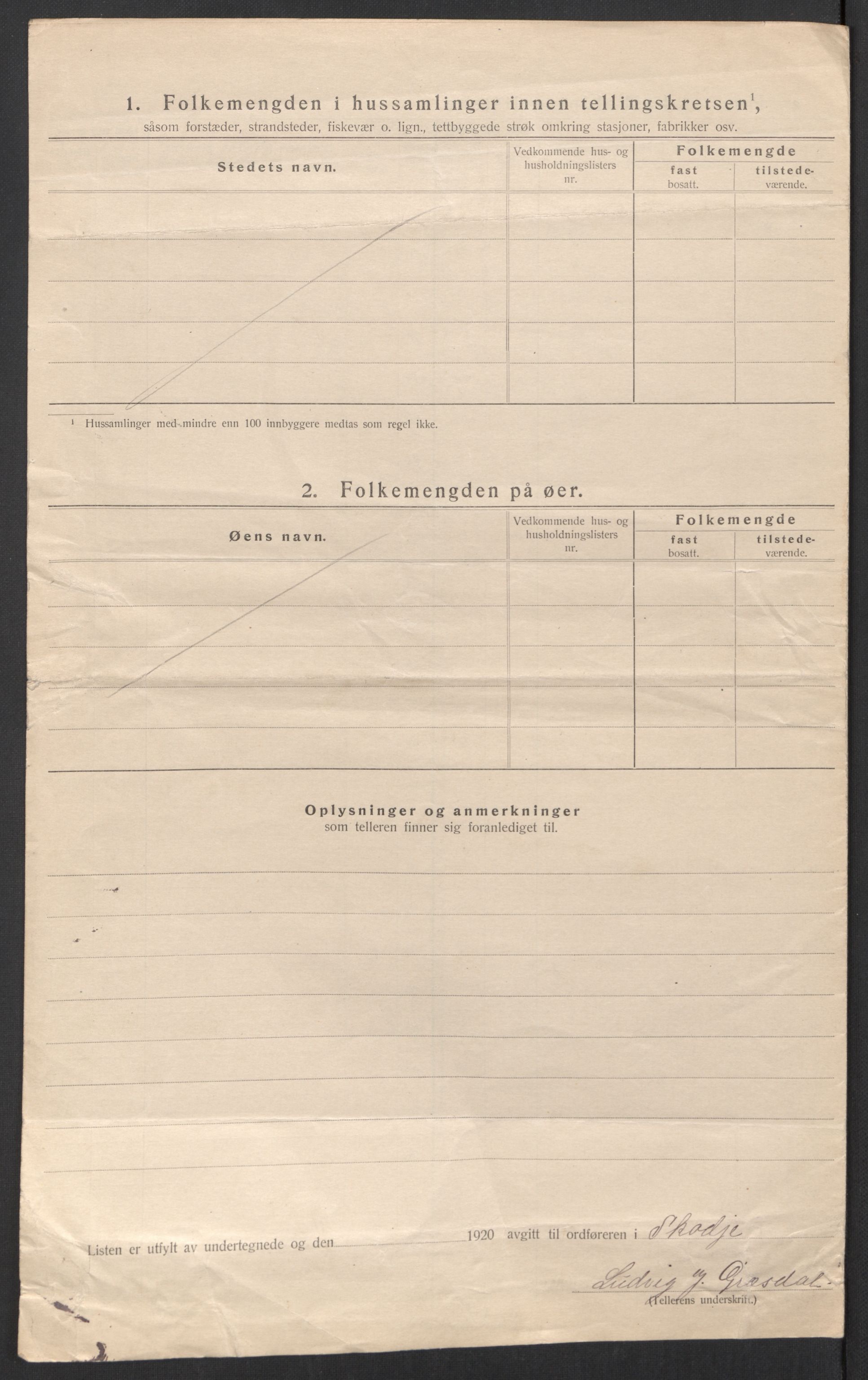 SAT, 1920 census for Skodje, 1920, p. 29