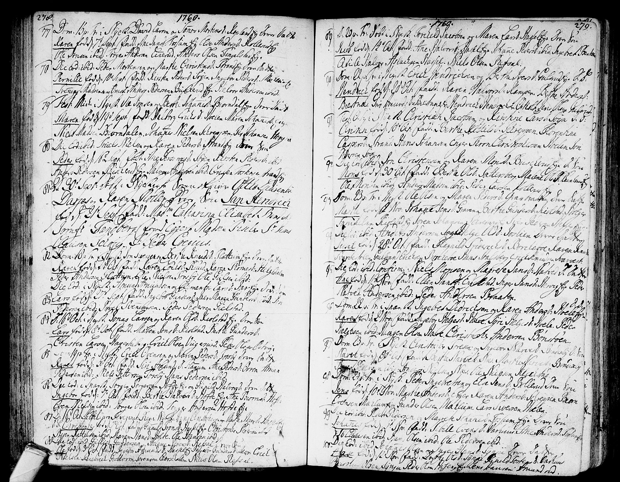 Modum kirkebøker, AV/SAKO-A-234/F/Fa/L0002: Parish register (official) no. 2, 1741-1782, p. 278-279