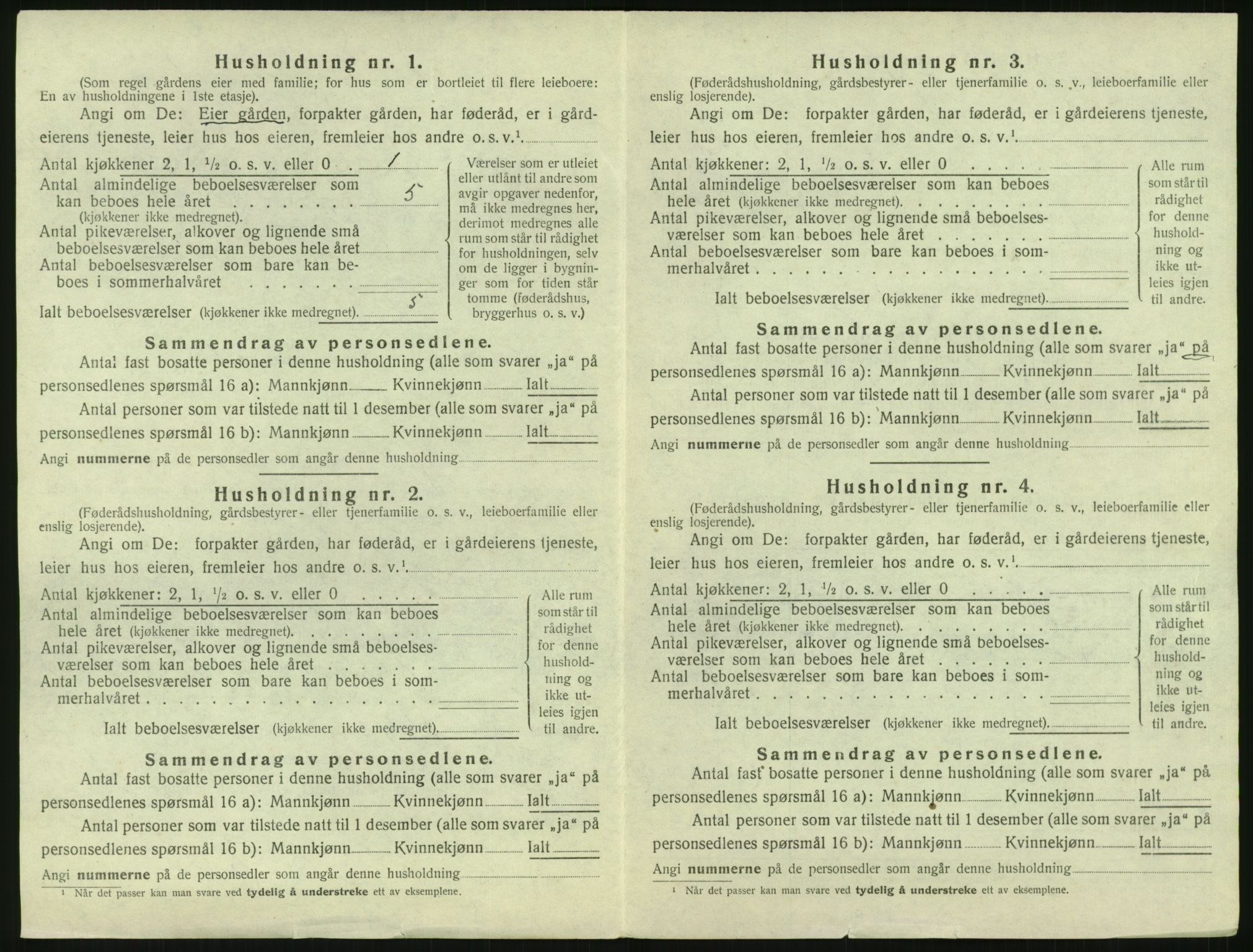 SAK, 1920 census for Holum, 1920, p. 710