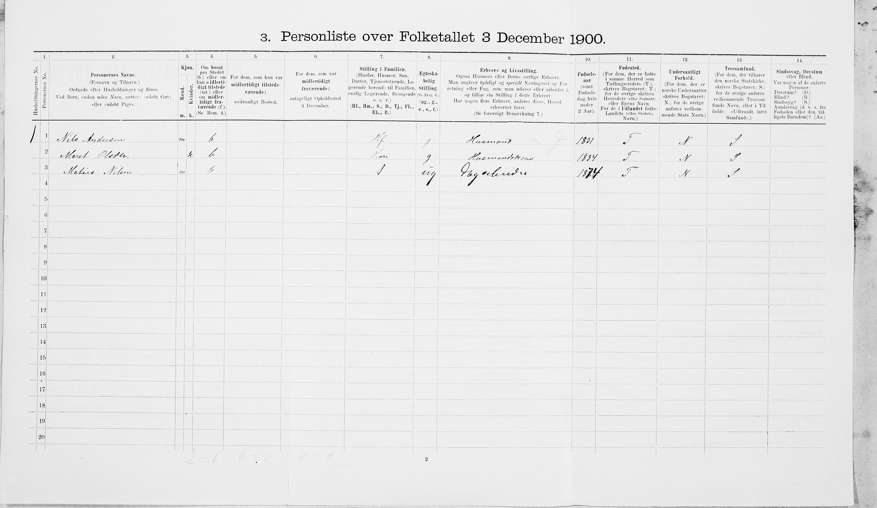 SAT, 1900 census for Hegra, 1900, p. 49