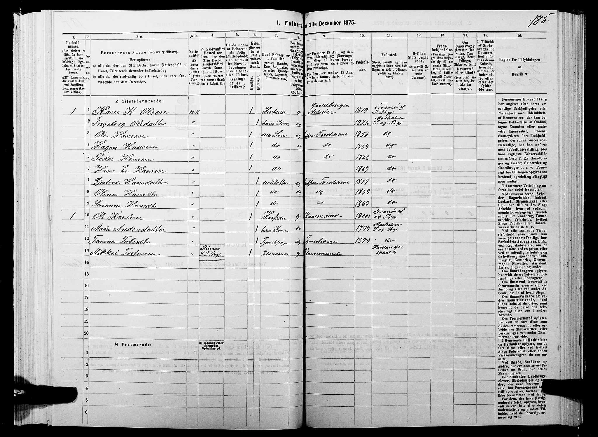 SATØ, 1875 census for 1924P Målselv, 1875, p. 1185