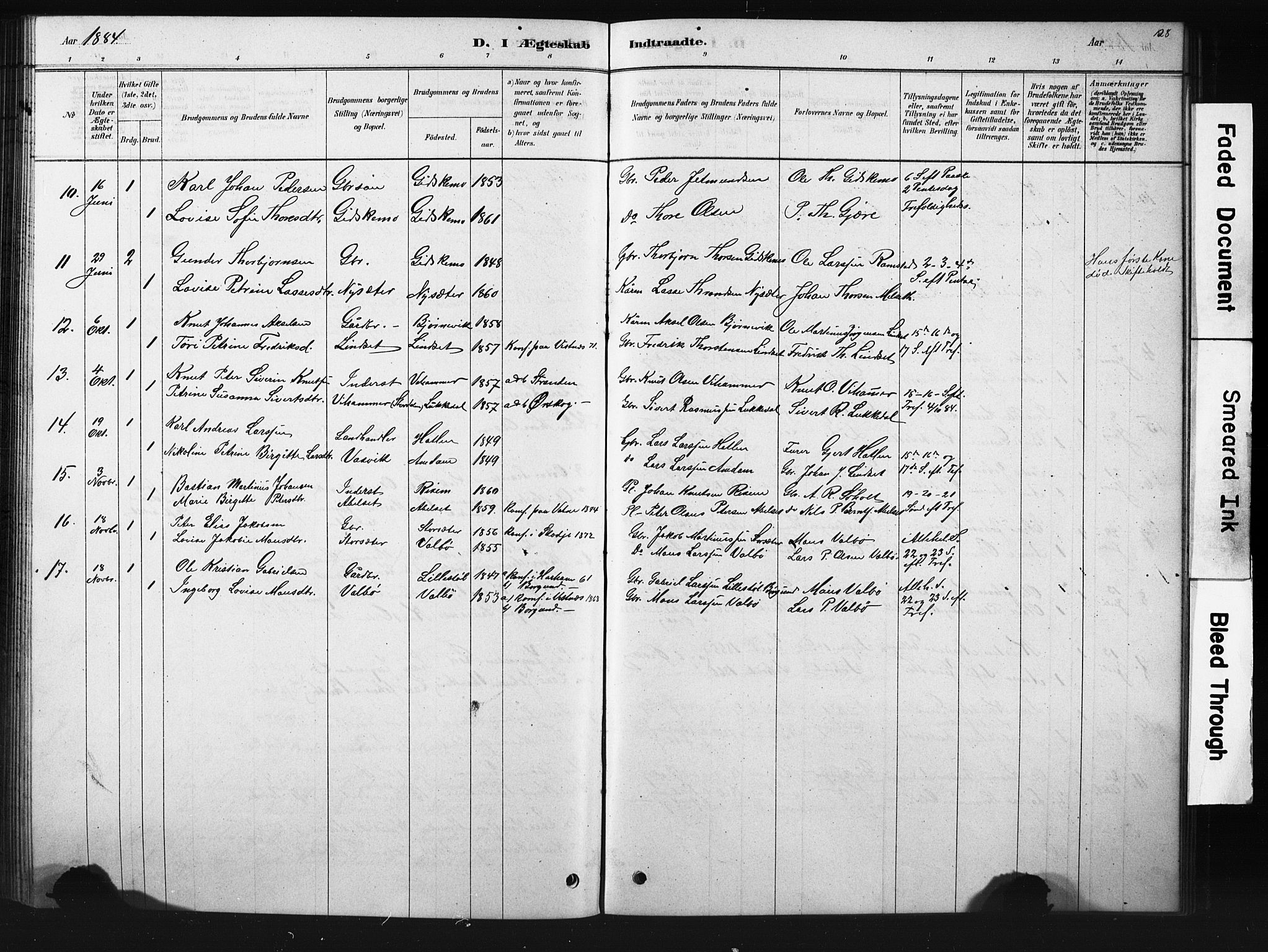 Ministerialprotokoller, klokkerbøker og fødselsregistre - Møre og Romsdal, SAT/A-1454/522/L0326: Parish register (copy) no. 522C05, 1878-1890, p. 128