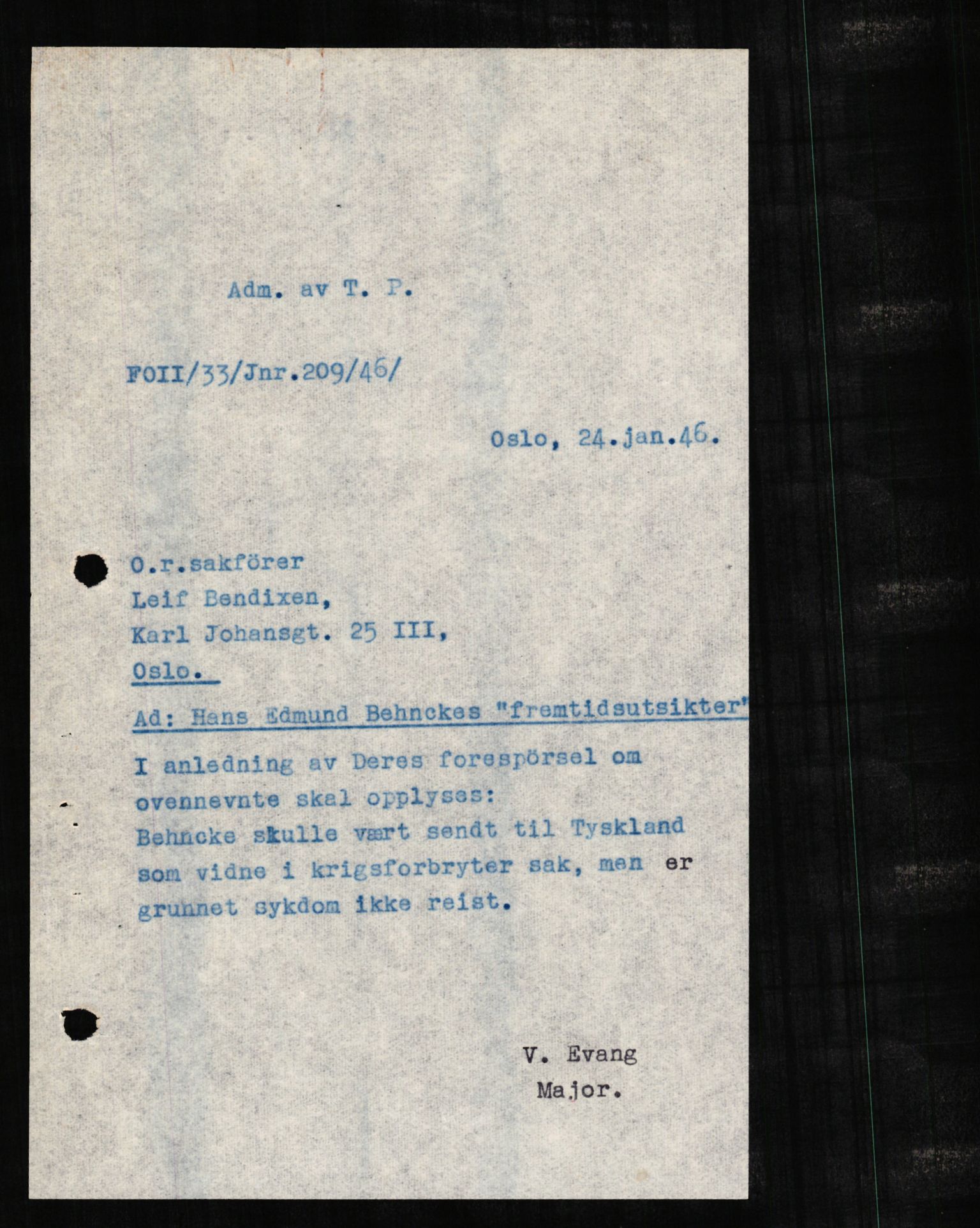 Forsvaret, Forsvarets overkommando II, AV/RA-RAFA-3915/D/Db/L0002: CI Questionaires. Tyske okkupasjonsstyrker i Norge. Tyskere., 1945-1946, p. 464