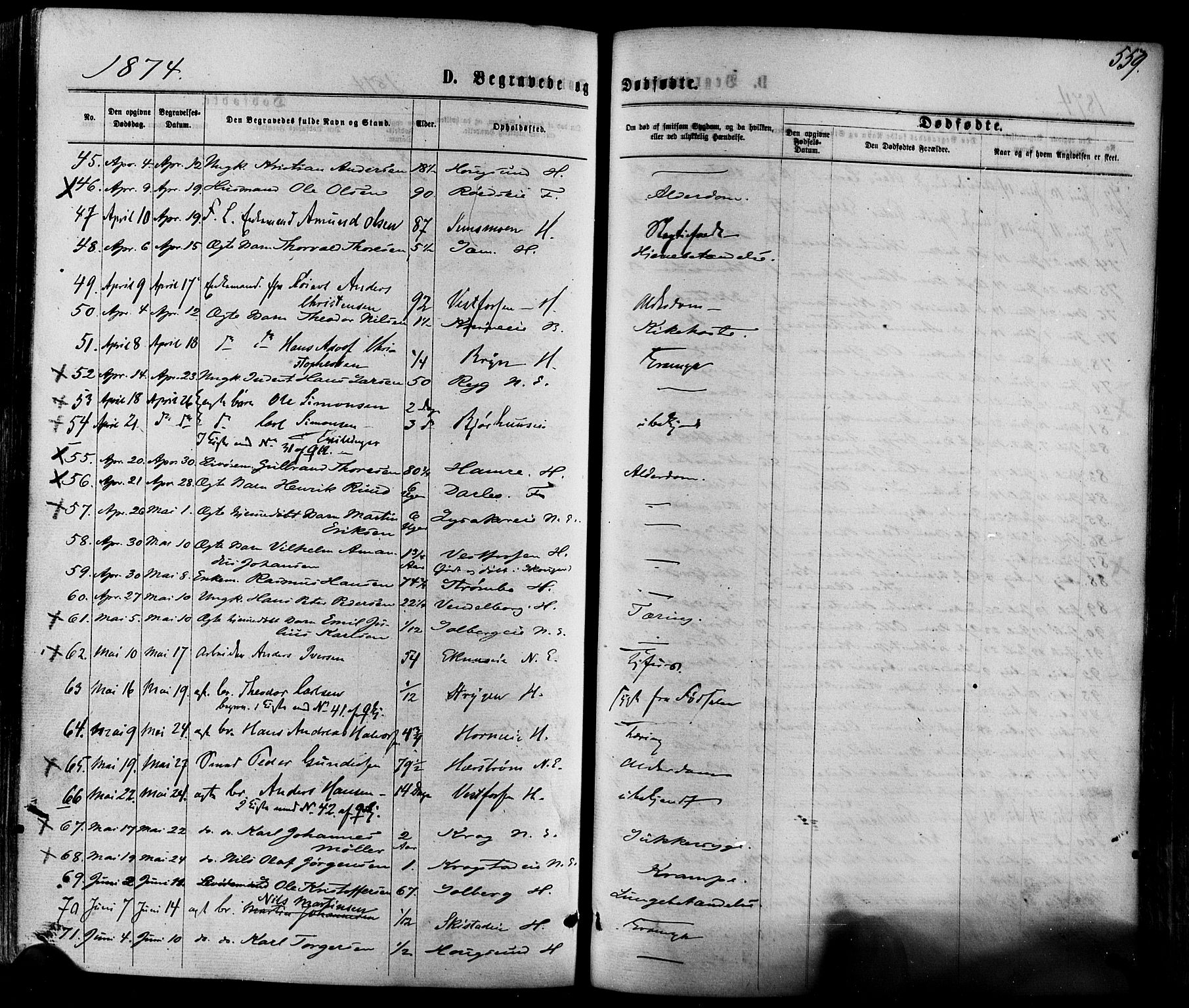 Eiker kirkebøker, AV/SAKO-A-4/F/Fa/L0017: Parish register (official) no. I 17, 1869-1877, p. 559