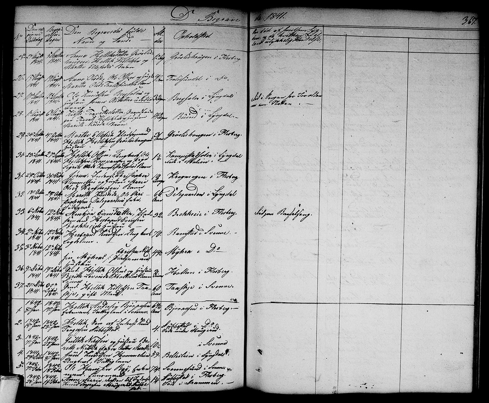 Flesberg kirkebøker, SAKO/A-18/G/Ga/L0002: Parish register (copy) no. I 2, 1834-1860, p. 367
