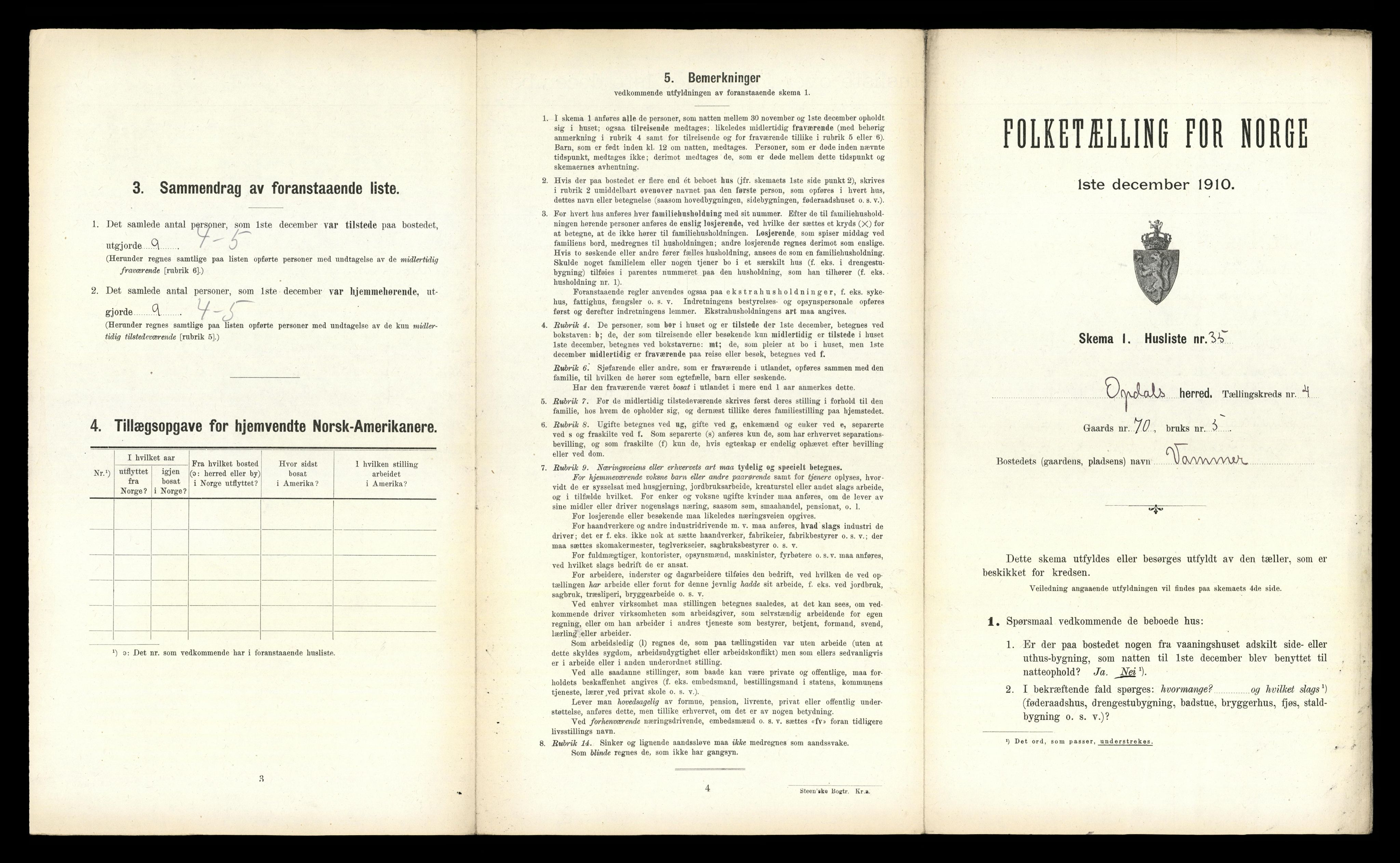 RA, 1910 census for Oppdal, 1910, p. 557