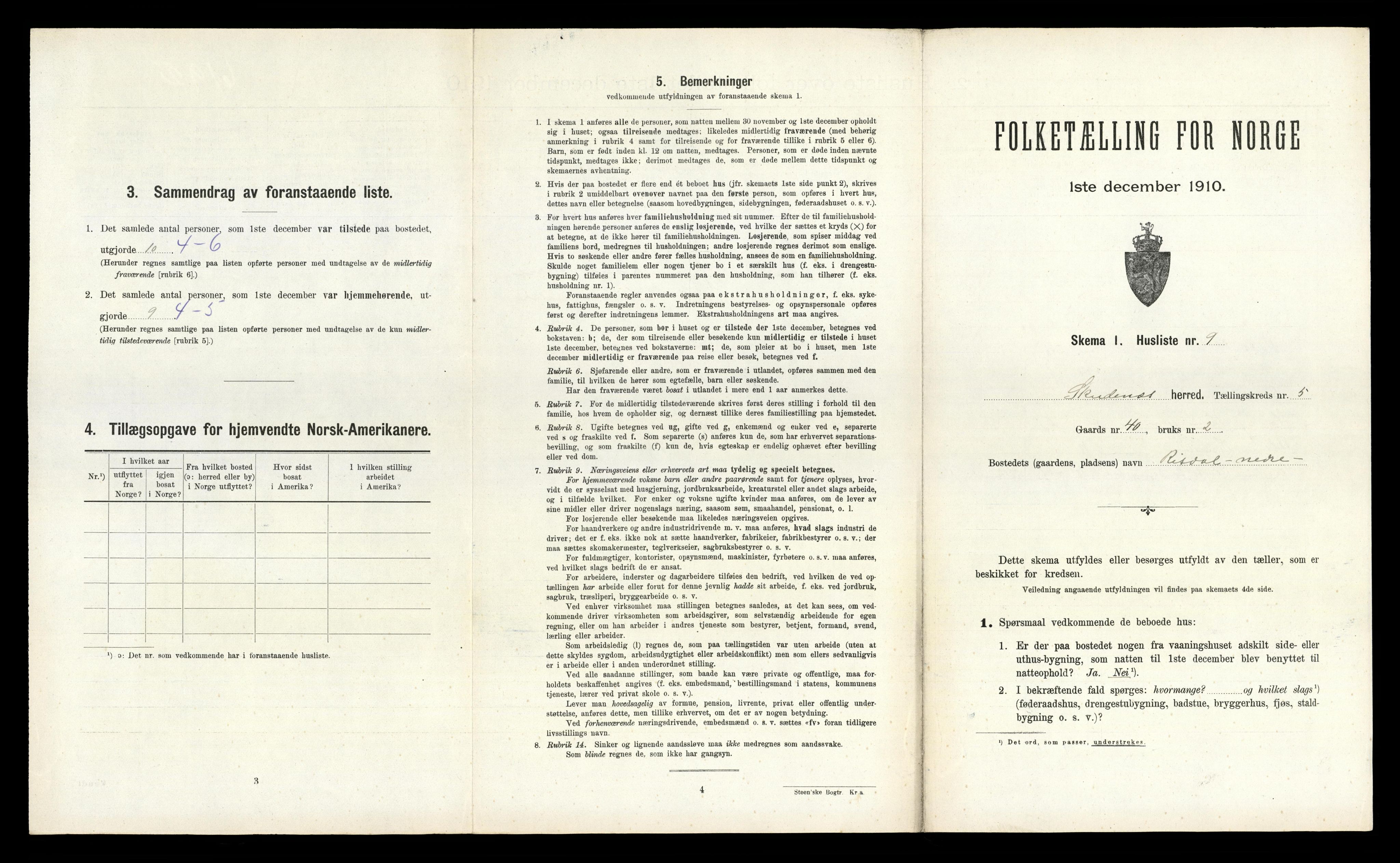 RA, 1910 census for Skudenes, 1910, p. 623