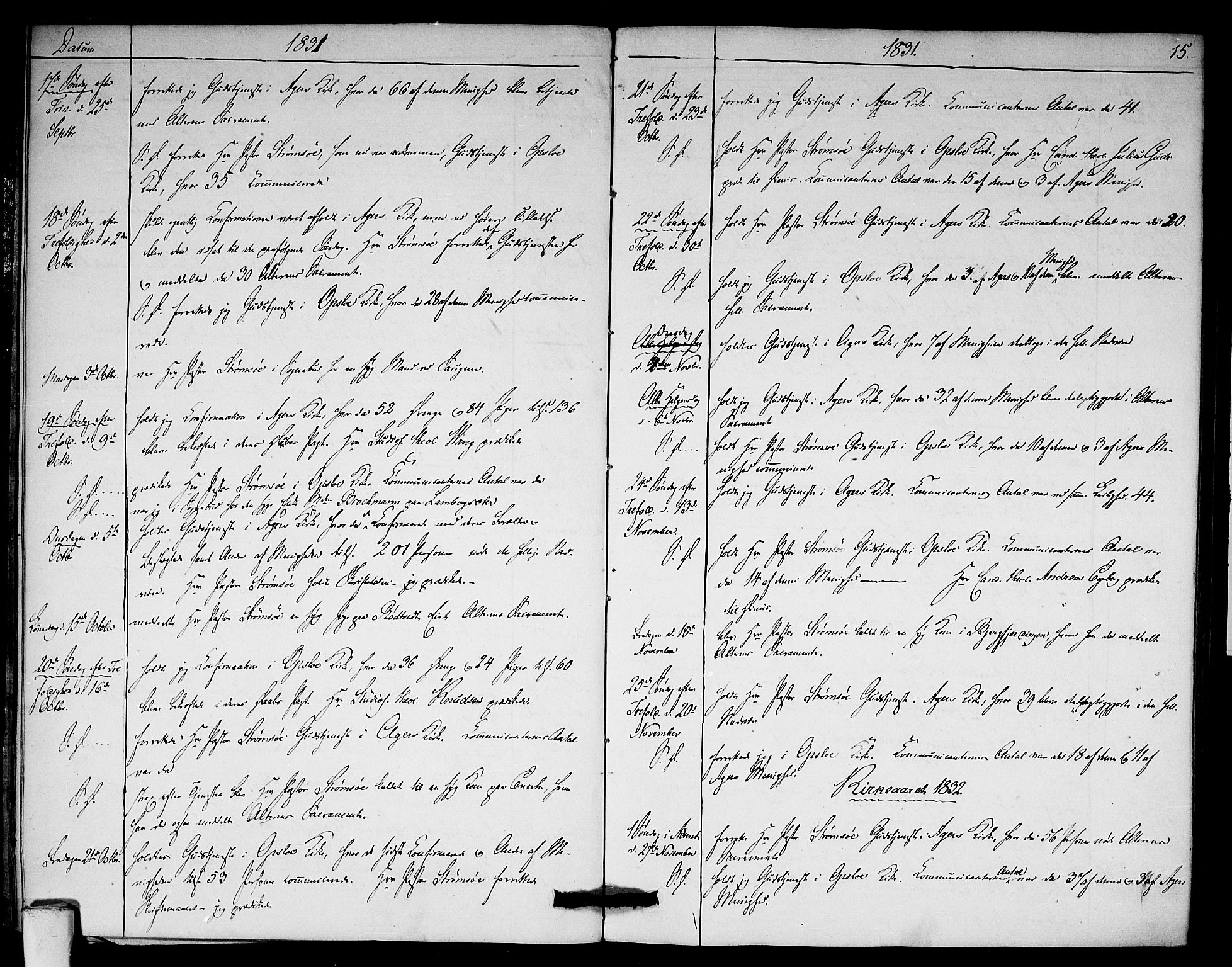 Aker prestekontor kirkebøker, AV/SAO-A-10861/F/L0018: Parish register (official) no. 18, 1829-1853, p. 15