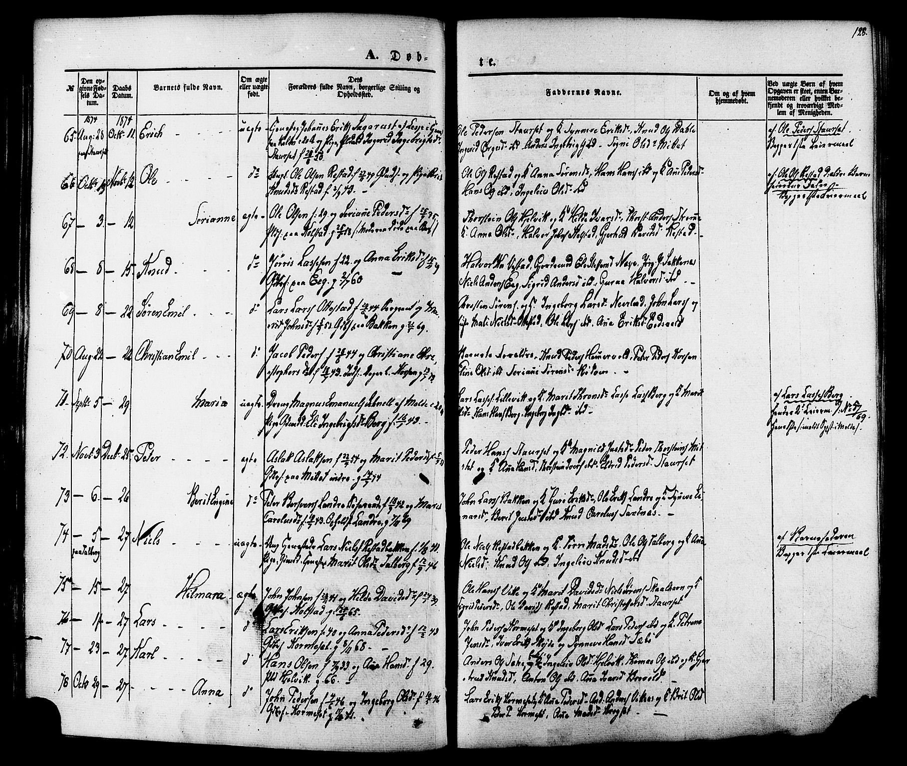 Ministerialprotokoller, klokkerbøker og fødselsregistre - Møre og Romsdal, AV/SAT-A-1454/547/L0603: Parish register (official) no. 547A05, 1846-1877, p. 128