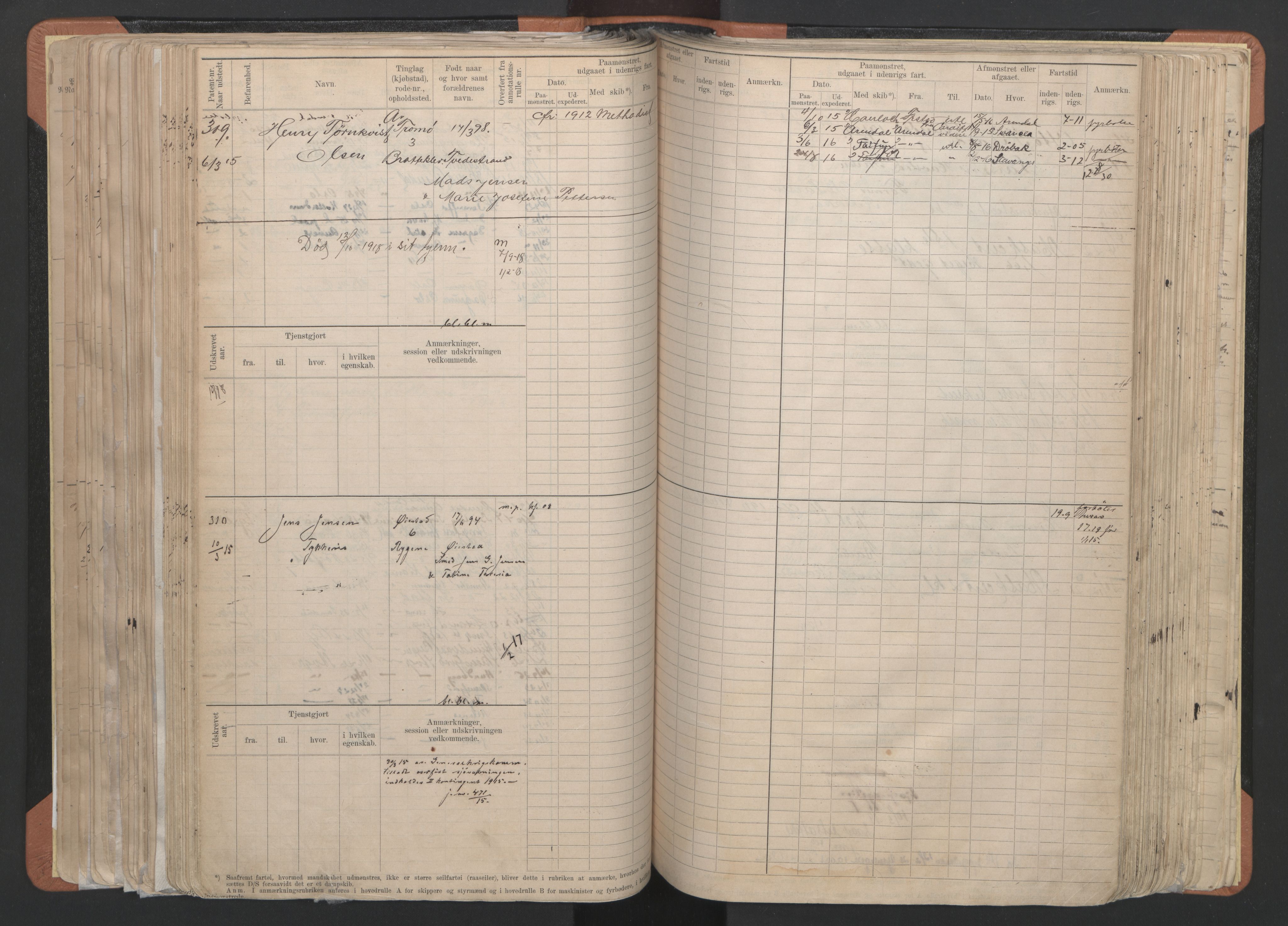 Arendal mønstringskrets, SAK/2031-0012/F/Fb/L0024: Hovedrulle B nr 1-665, S-22, 1886-1933, p. 163