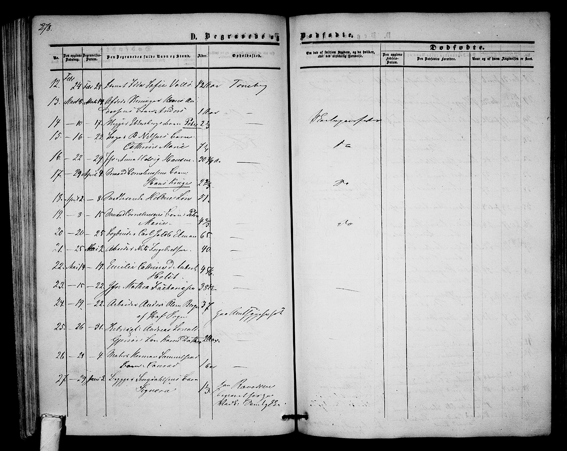 Tønsberg kirkebøker, AV/SAKO-A-330/G/Ga/L0003: Parish register (copy) no. 3, 1855-1864, p. 278