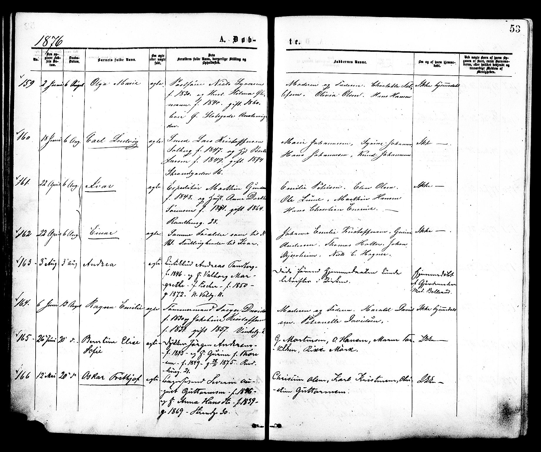 Johannes prestekontor Kirkebøker, SAO/A-10852/F/Fa/L0001: Parish register (official) no. 1, 1875-1881, p. 53