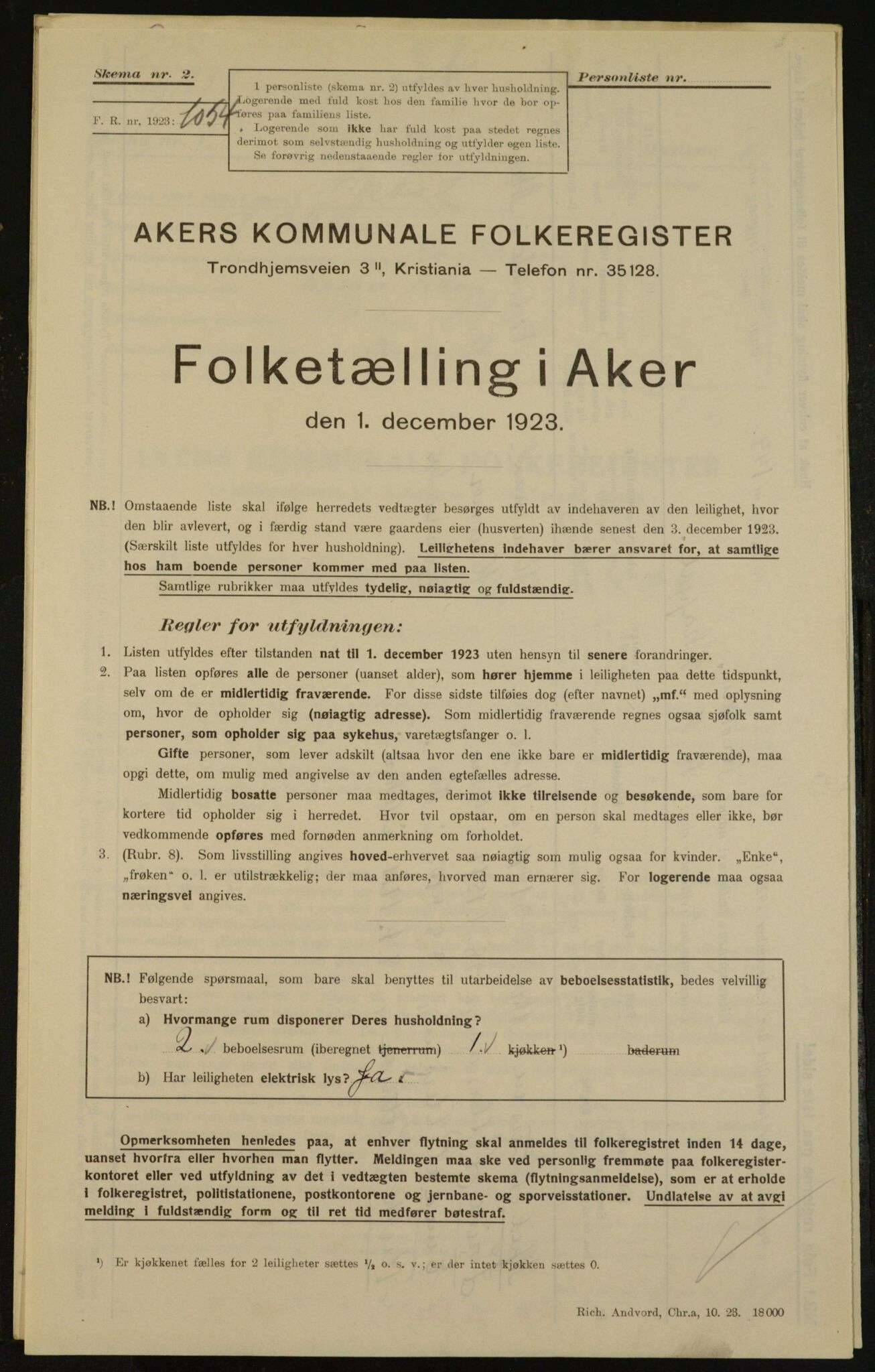 , Municipal Census 1923 for Aker, 1923, p. 29241