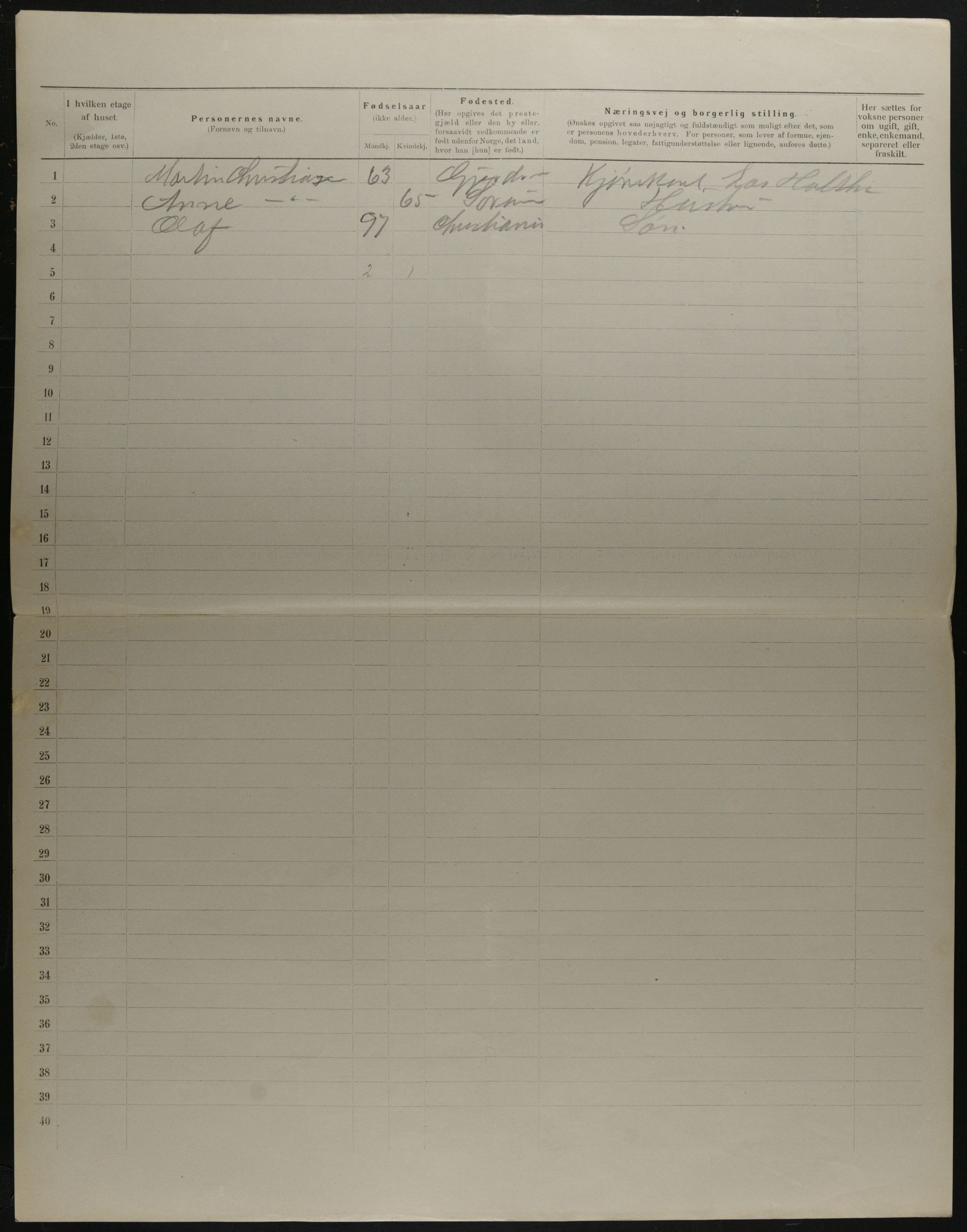 OBA, Municipal Census 1901 for Kristiania, 1901, p. 18041