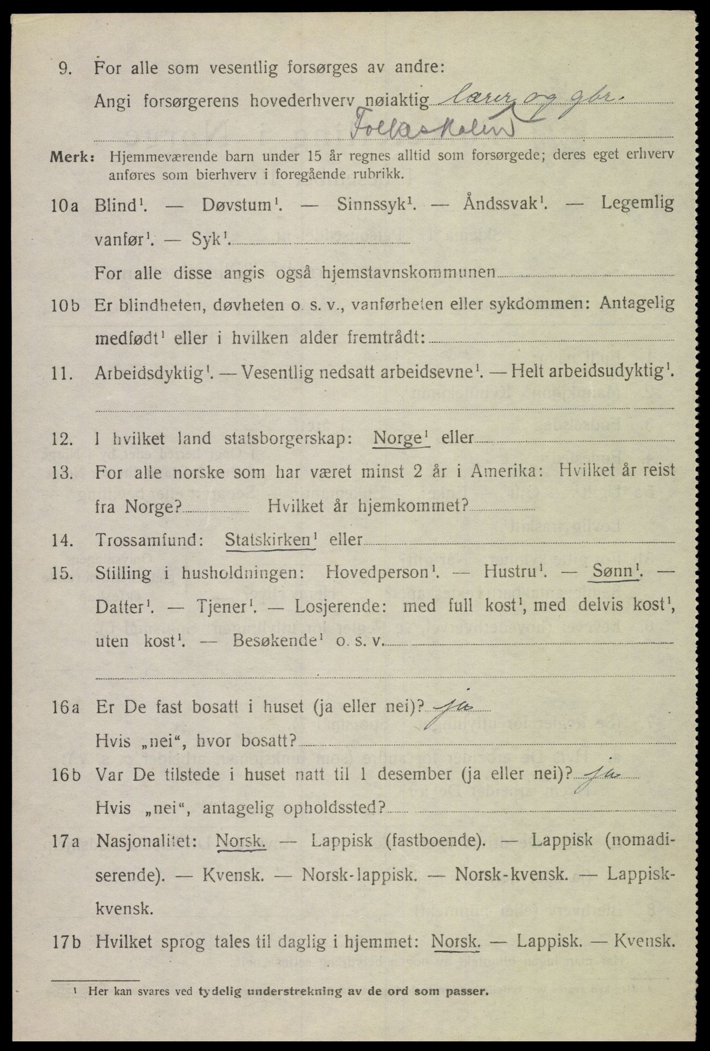 SAT, 1920 census for Evenes, 1920, p. 6025