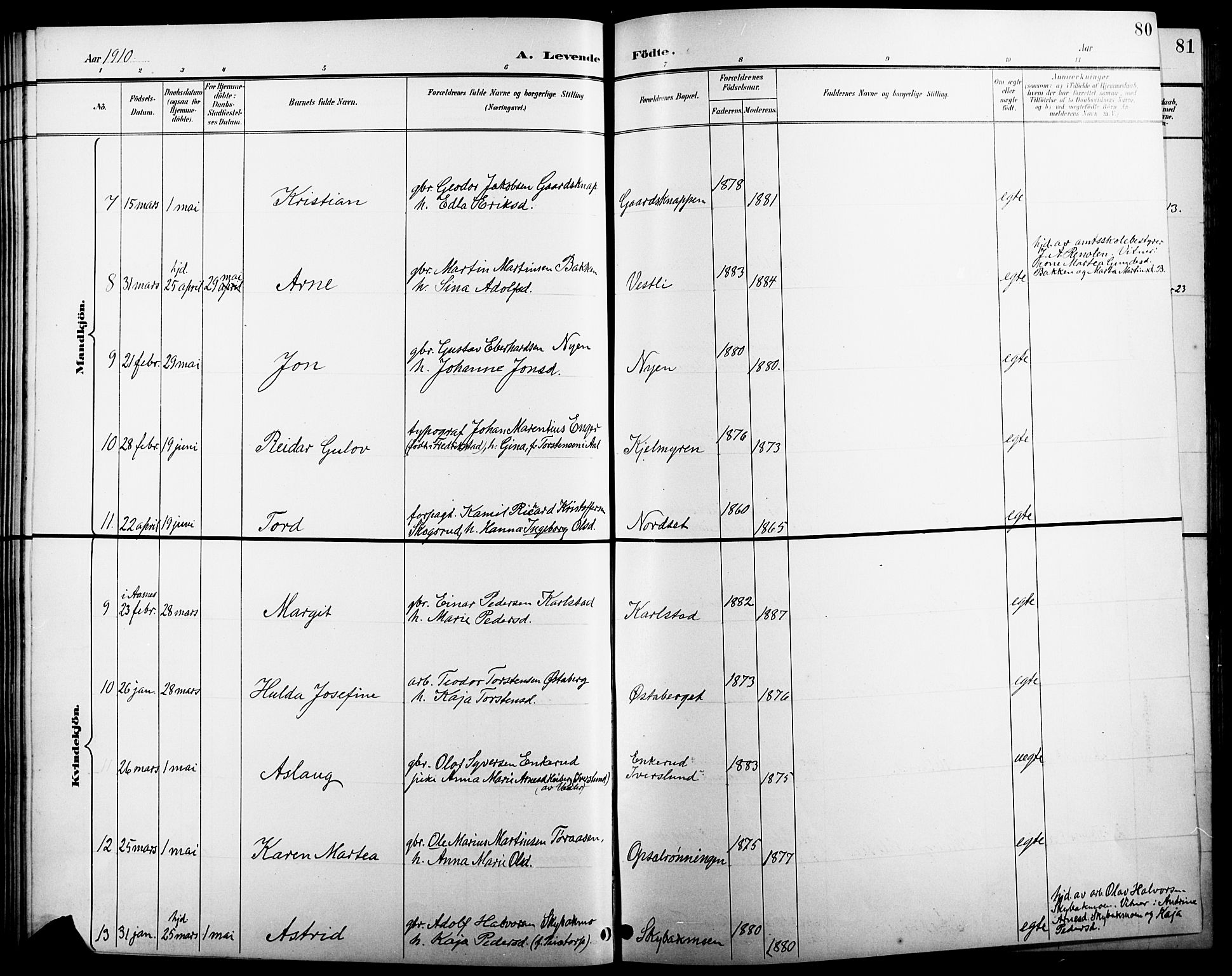 Åsnes prestekontor, AV/SAH-PREST-042/H/Ha/Hab/L0005: Parish register (copy) no. 5, 1895-1920, p. 80