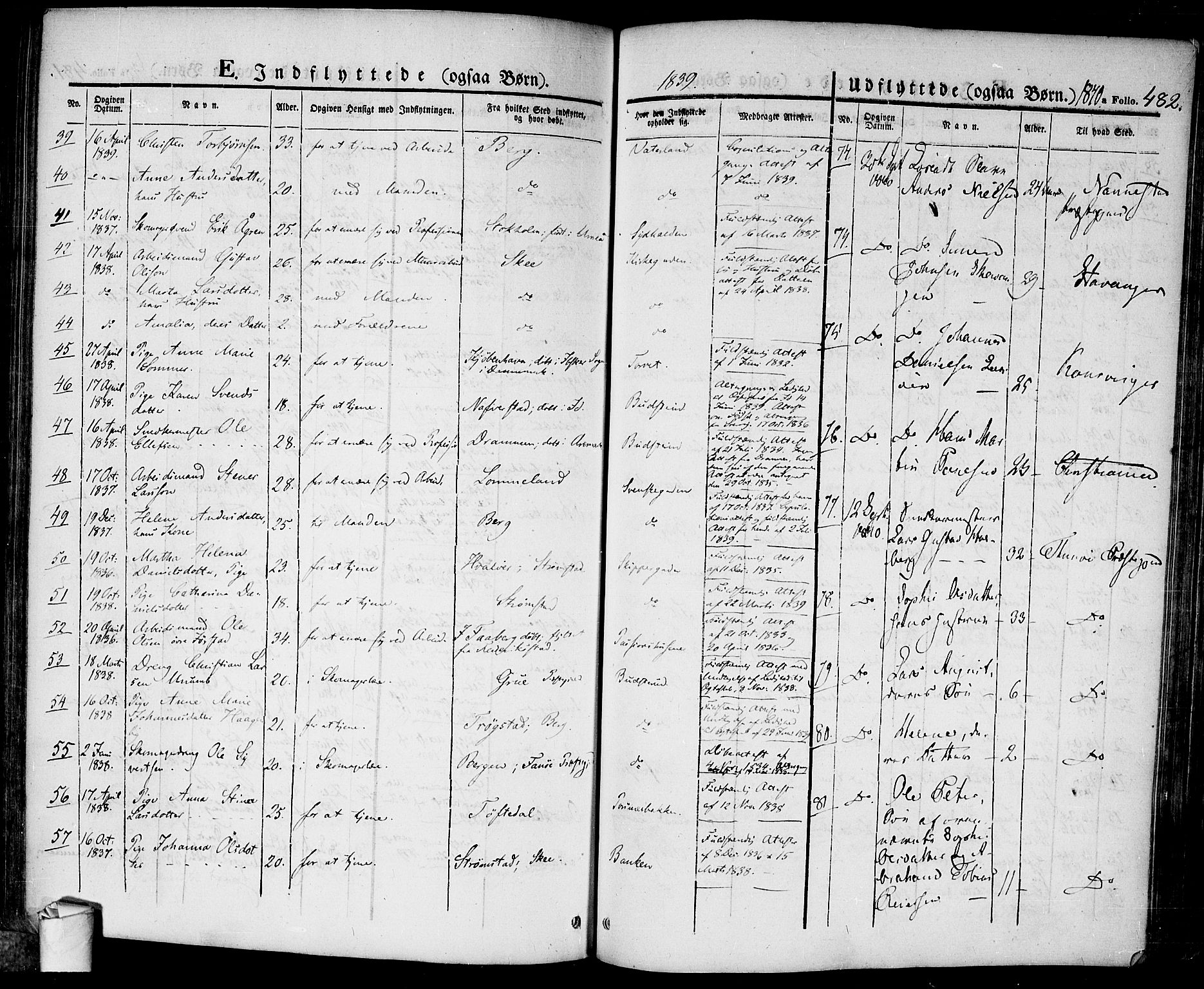 Halden prestekontor Kirkebøker, AV/SAO-A-10909/F/Fa/L0005: Parish register (official) no. I 5, 1834-1845, p. 482