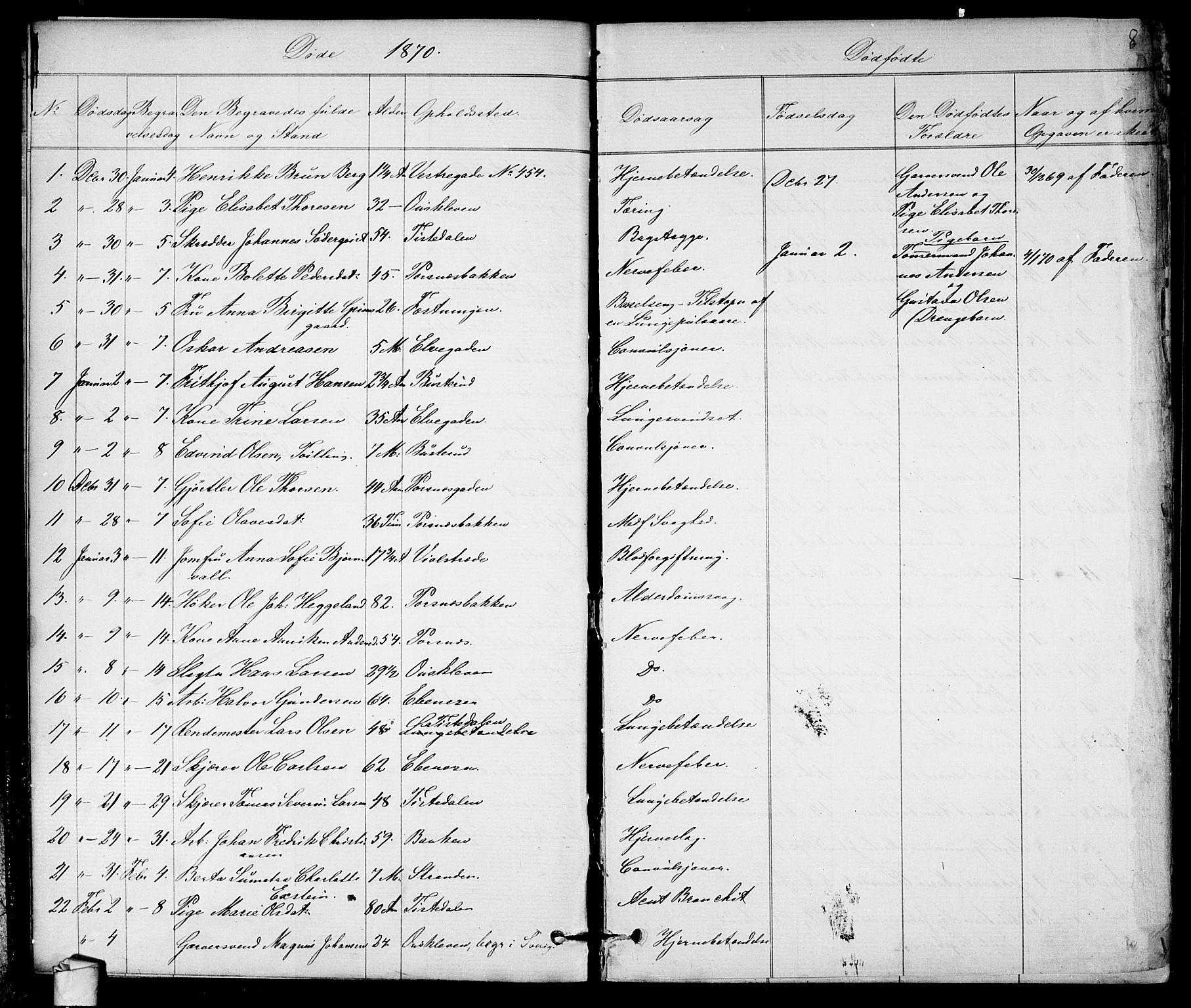 Halden prestekontor Kirkebøker, SAO/A-10909/G/Ga/L0007: Parish register (copy) no. 7, 1869-1884, p. 8