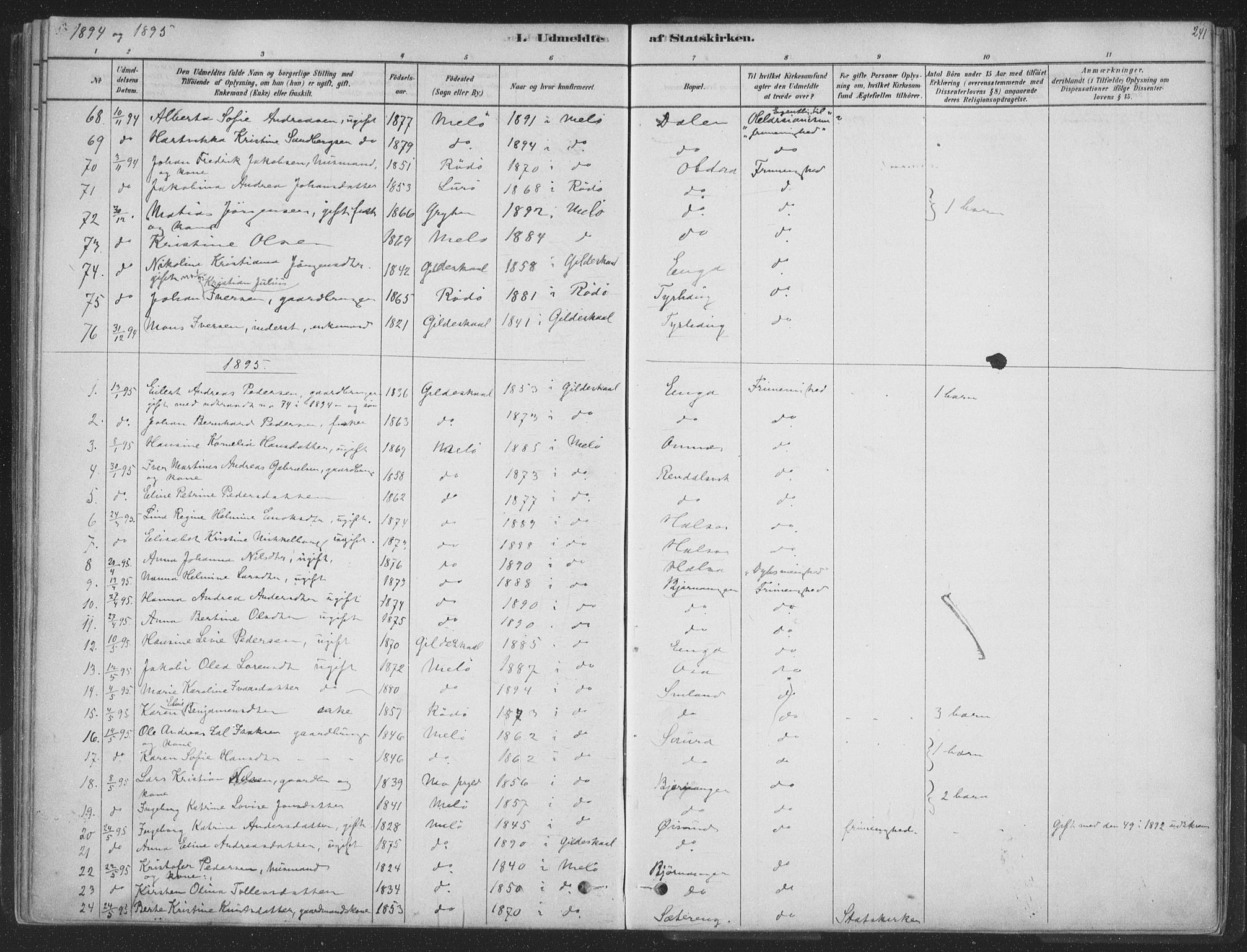 Ministerialprotokoller, klokkerbøker og fødselsregistre - Nordland, AV/SAT-A-1459/843/L0627: Parish register (official) no. 843A02, 1878-1908, p. 241