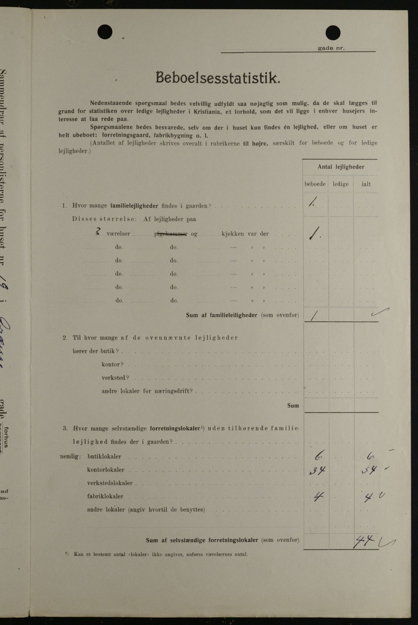 OBA, Municipal Census 1908 for Kristiania, 1908, p. 26884