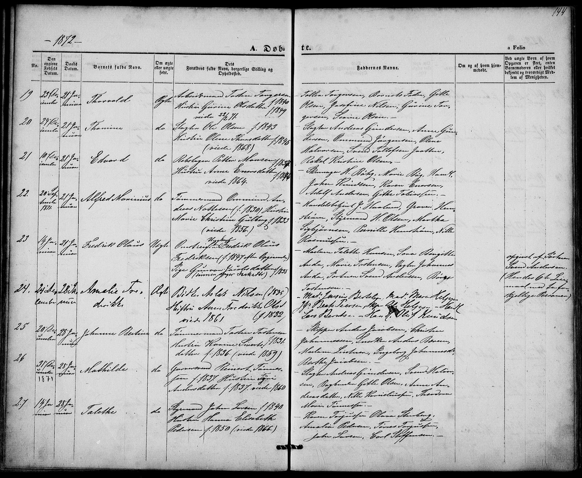 St. Petri sokneprestkontor, AV/SAST-A-101813/001/30/30BA/L0008: Parish register (official) no. A 8, 1868-1876, p. 144