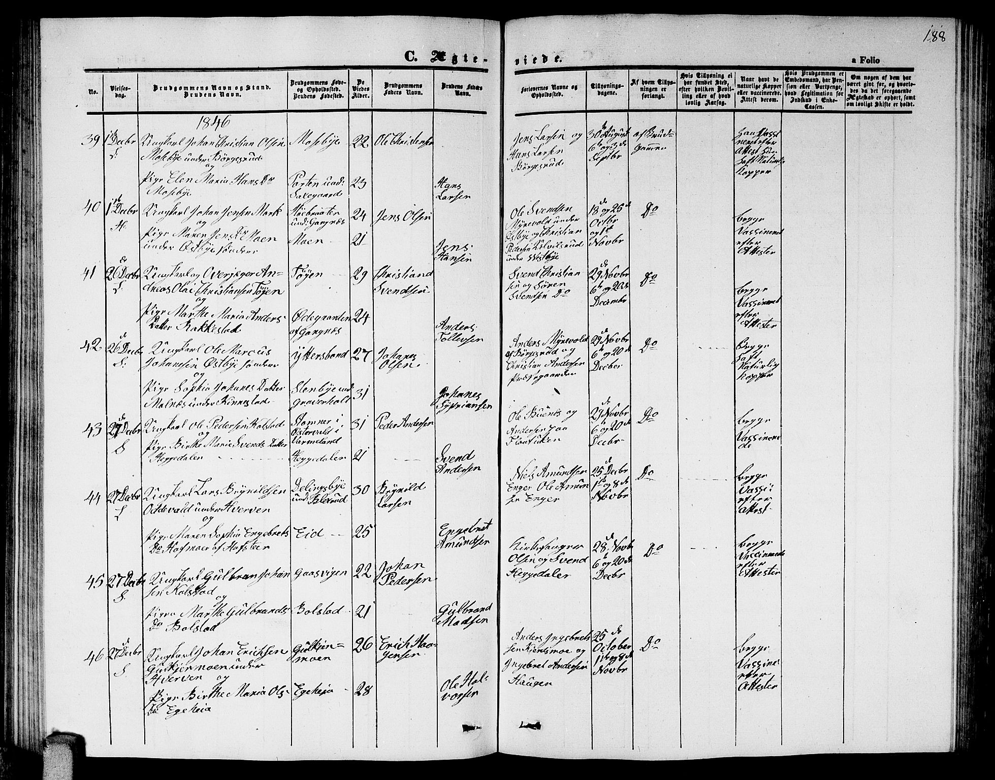 Høland prestekontor Kirkebøker, SAO/A-10346a/G/Ga/L0003: Parish register (copy) no. I 3, 1846-1853, p. 188