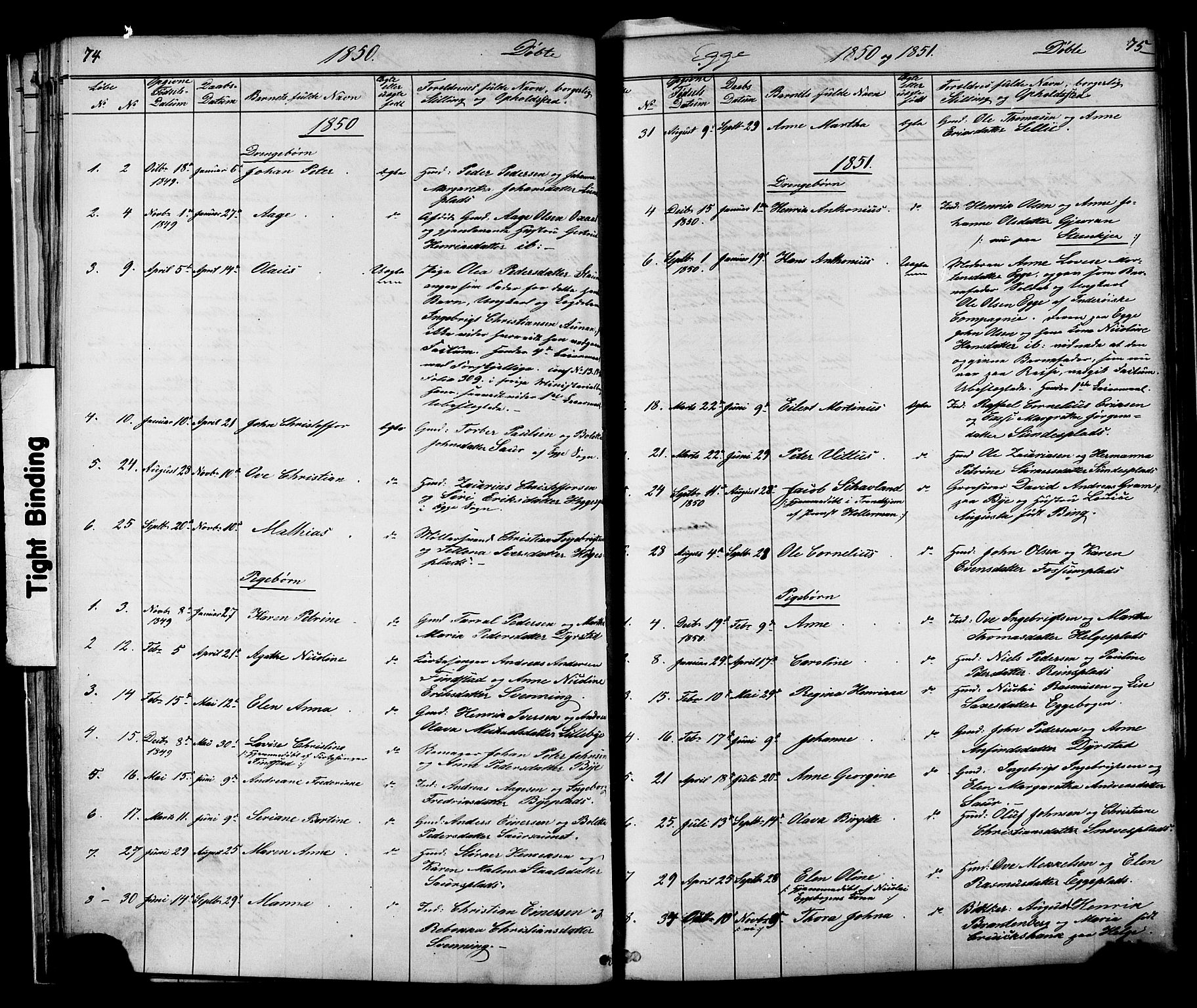 Ministerialprotokoller, klokkerbøker og fødselsregistre - Nord-Trøndelag, AV/SAT-A-1458/739/L0367: Parish register (official) no. 739A01 /3, 1838-1868, p. 74-75
