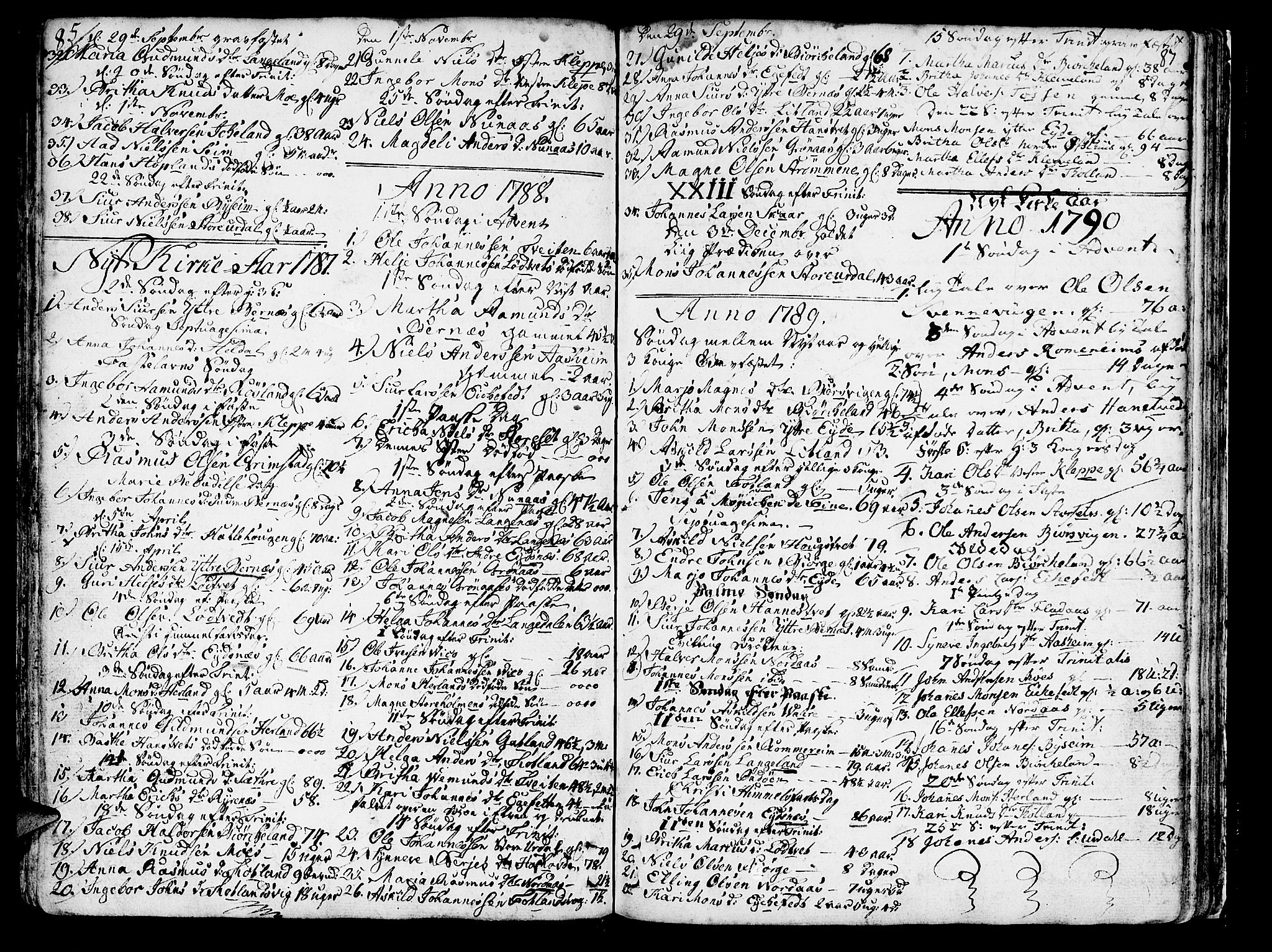 Hosanger sokneprestembete, SAB/A-75801/H/Haa: Parish register (official) no. A 2 /1, 1766-1793, p. 87