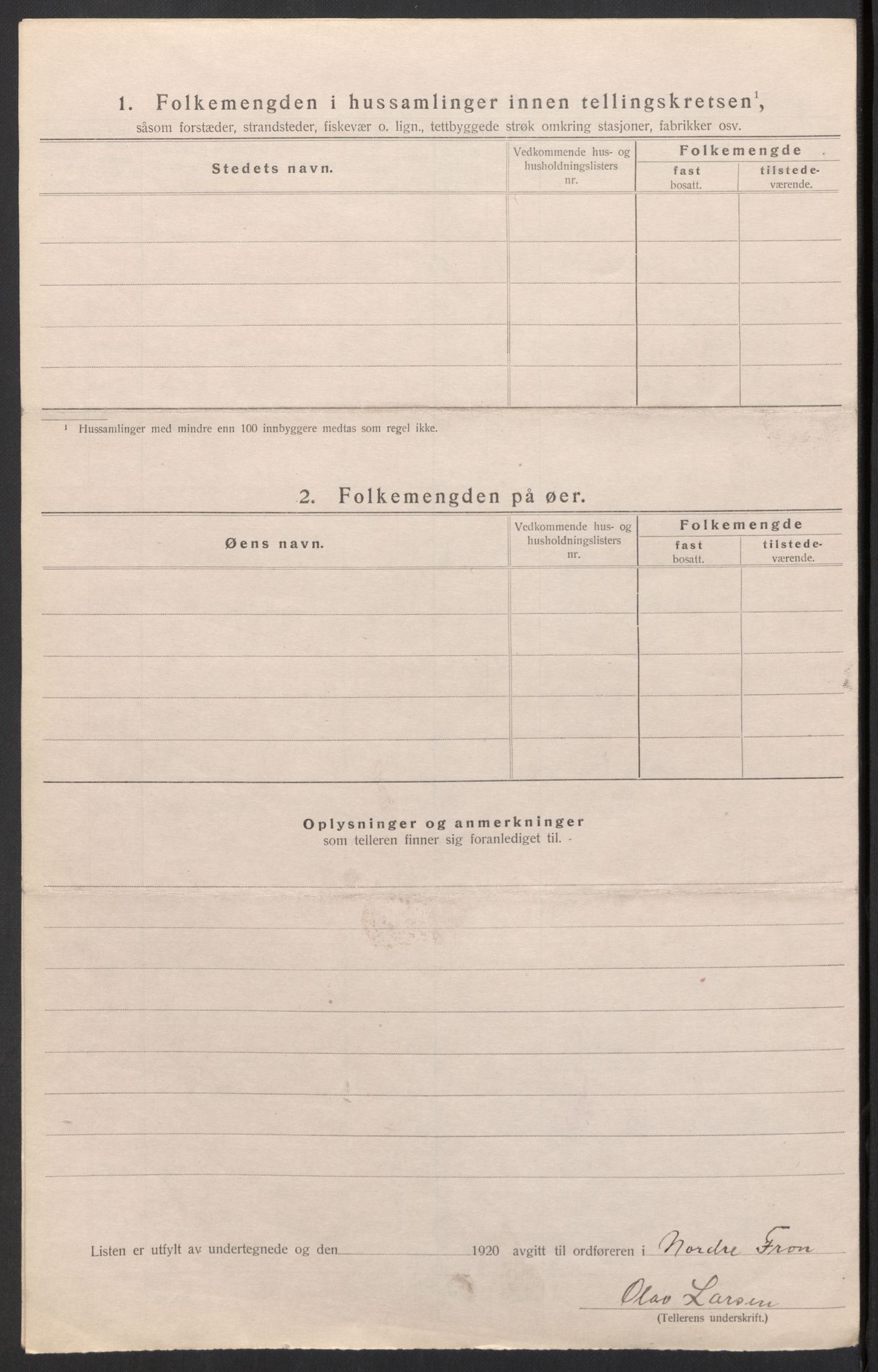 SAH, 1920 census for Nord-Fron, 1920, p. 17