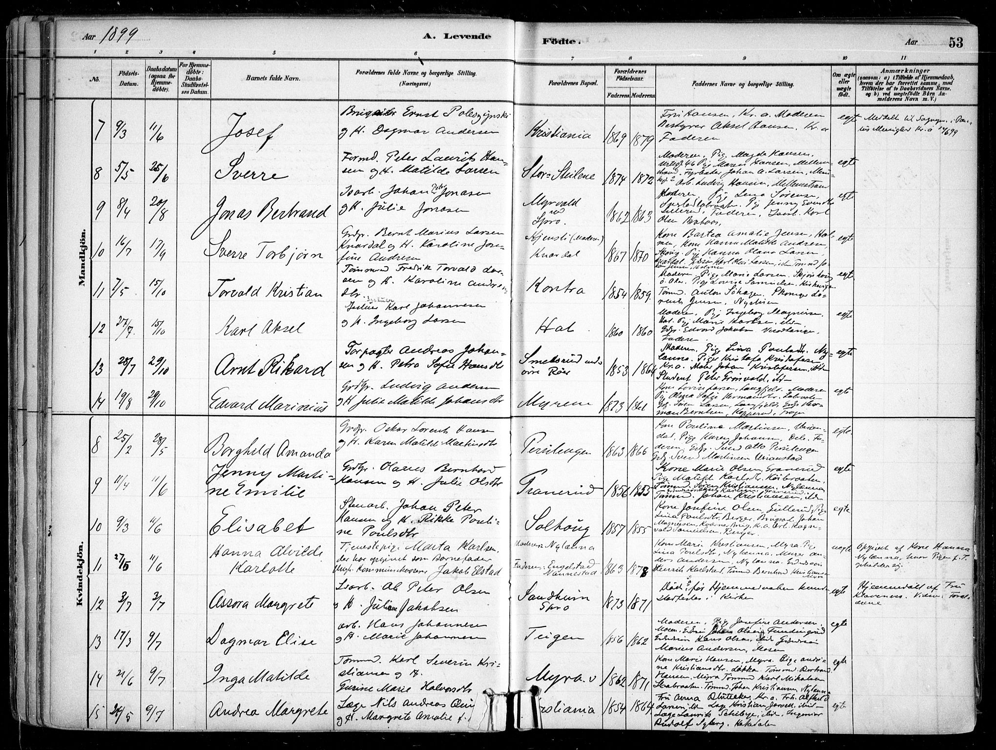 Nesodden prestekontor Kirkebøker, SAO/A-10013/F/Fa/L0009: Parish register (official) no. I 9, 1880-1915, p. 53