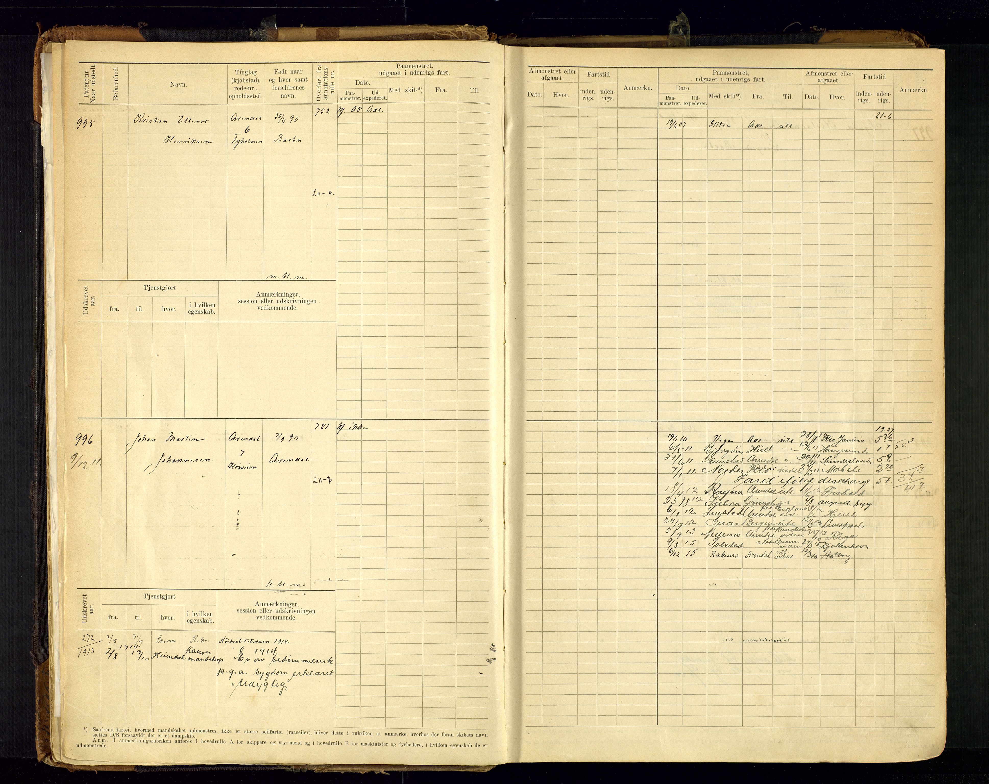 Arendal mønstringskrets, SAK/2031-0012/F/Fb/L0021: Hovedrulle A nr 969-1465, S-19, 1910-1914, p. 18