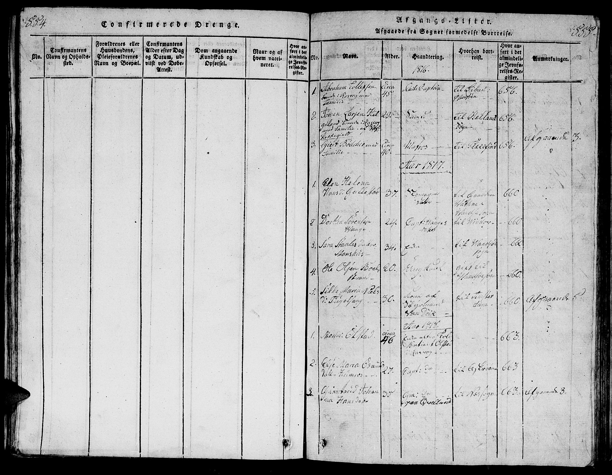Flekkefjord sokneprestkontor, SAK/1111-0012/F/Fb/Fbb/L0001: Parish register (copy) no. B 1, 1815-1830, p. 554-555