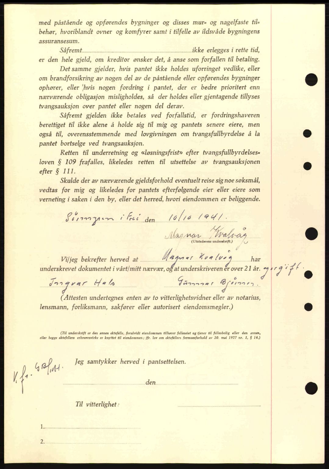 Nordmøre sorenskriveri, AV/SAT-A-4132/1/2/2Ca: Mortgage book no. B88, 1941-1942, Diary no: : 1948/1941