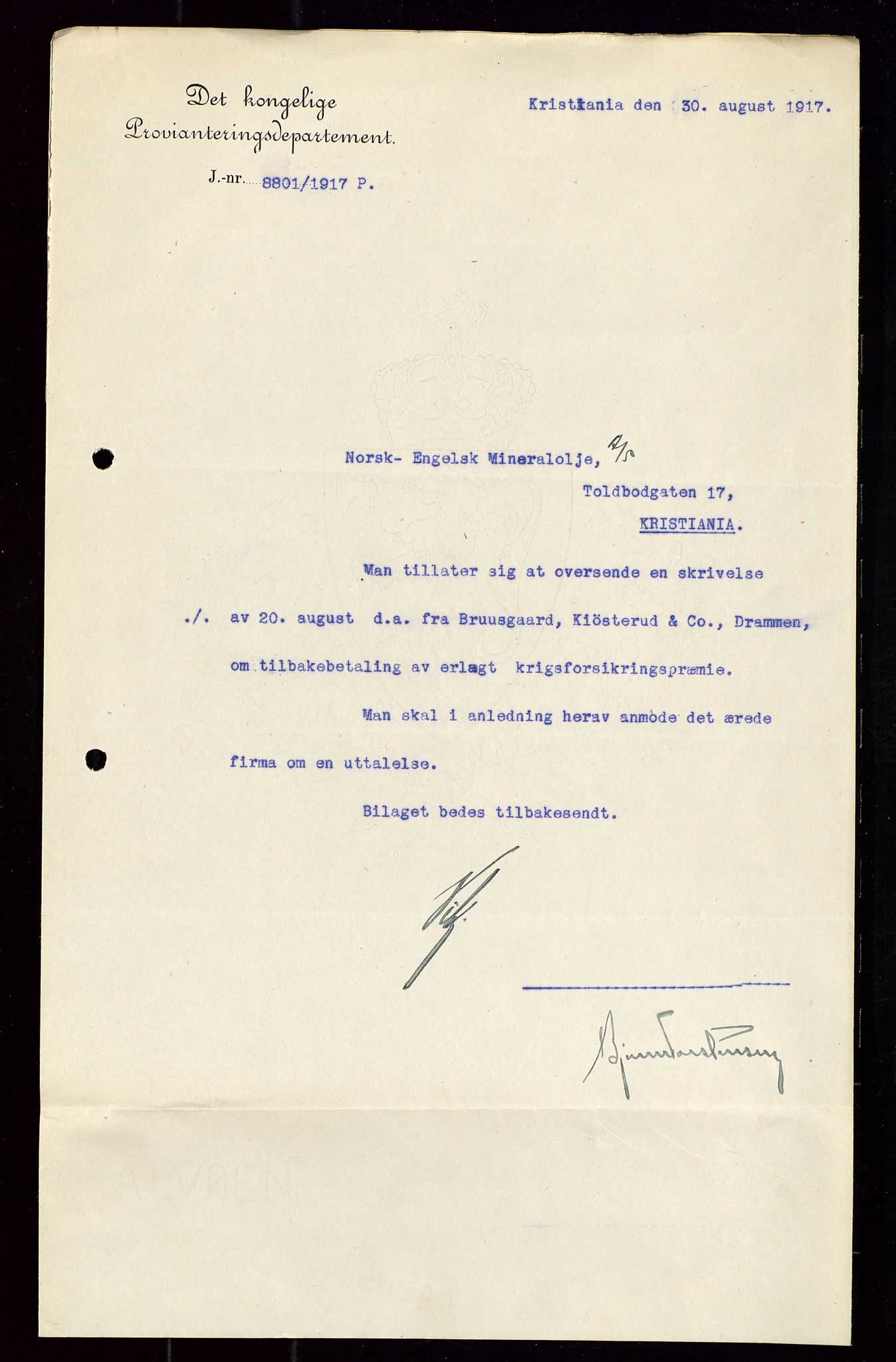 Pa 1521 - A/S Norske Shell, AV/SAST-A-101915/E/Ea/Eaa/L0020: Sjefskorrespondanse, 1917, p. 45