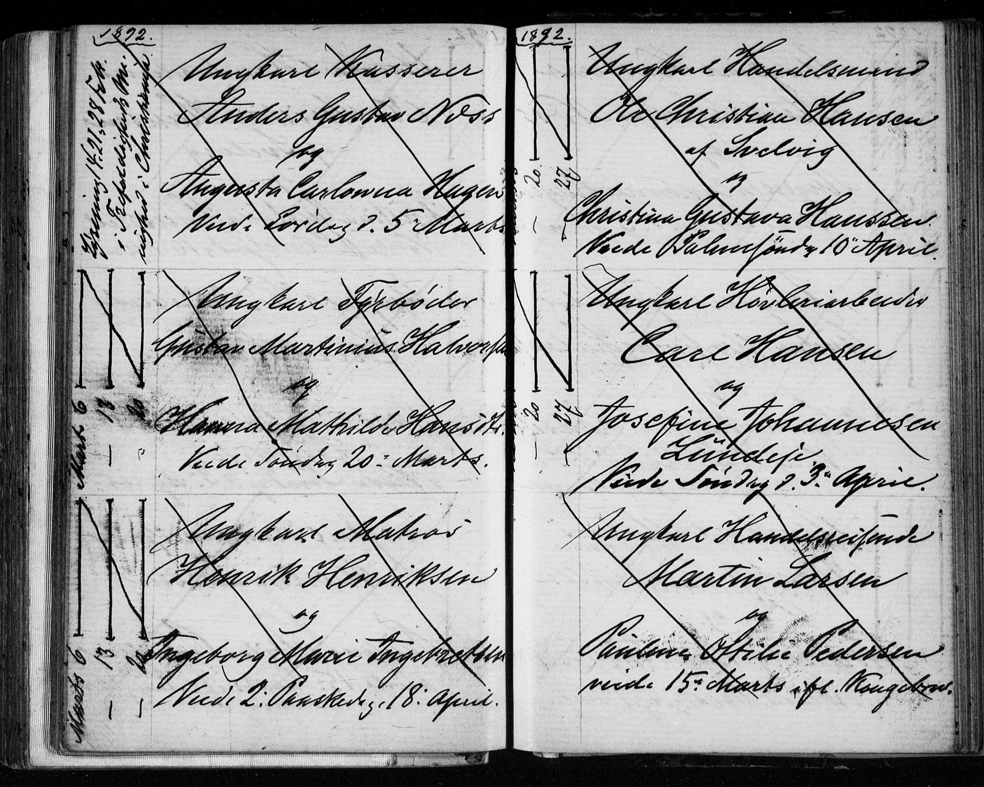 Bragernes kirkebøker, AV/SAKO-A-6/H/Ha/L0006: Banns register no. 6, 1873-1896