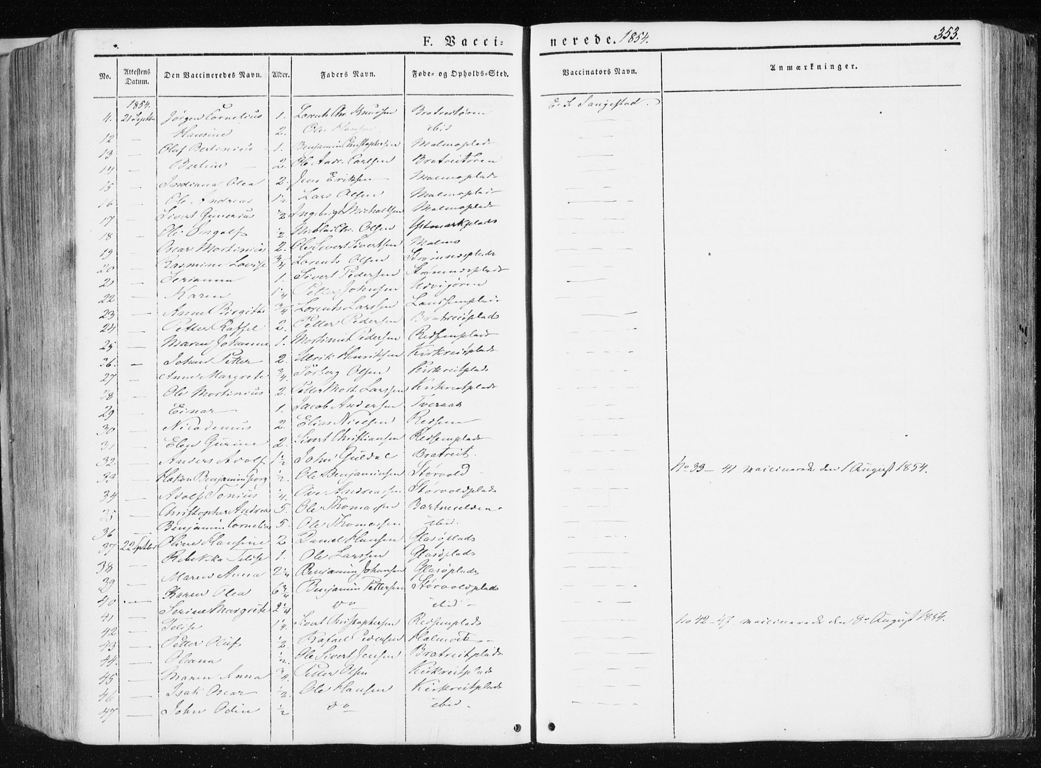 Ministerialprotokoller, klokkerbøker og fødselsregistre - Nord-Trøndelag, SAT/A-1458/741/L0393: Parish register (official) no. 741A07, 1849-1863, p. 353