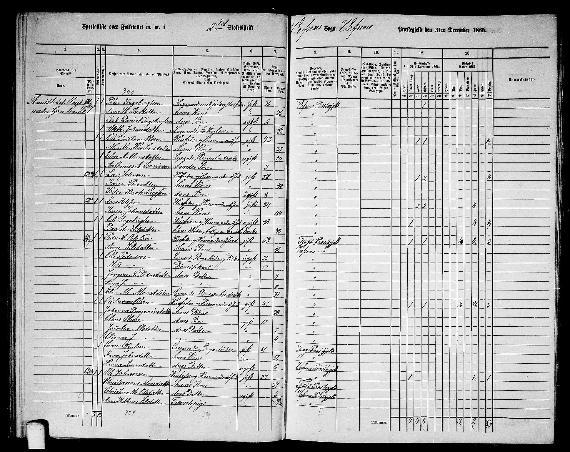 RA, 1865 census for Vefsn, 1865, p. 48