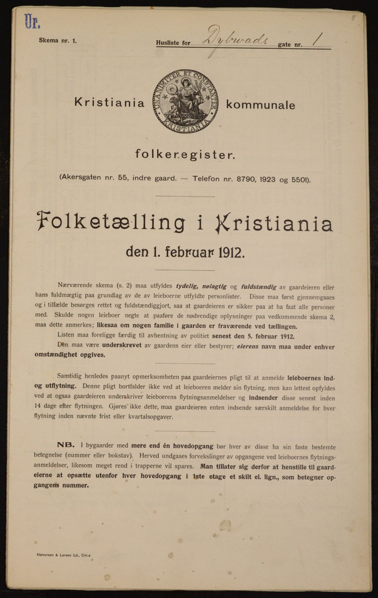 OBA, Municipal Census 1912 for Kristiania, 1912, p. 17361