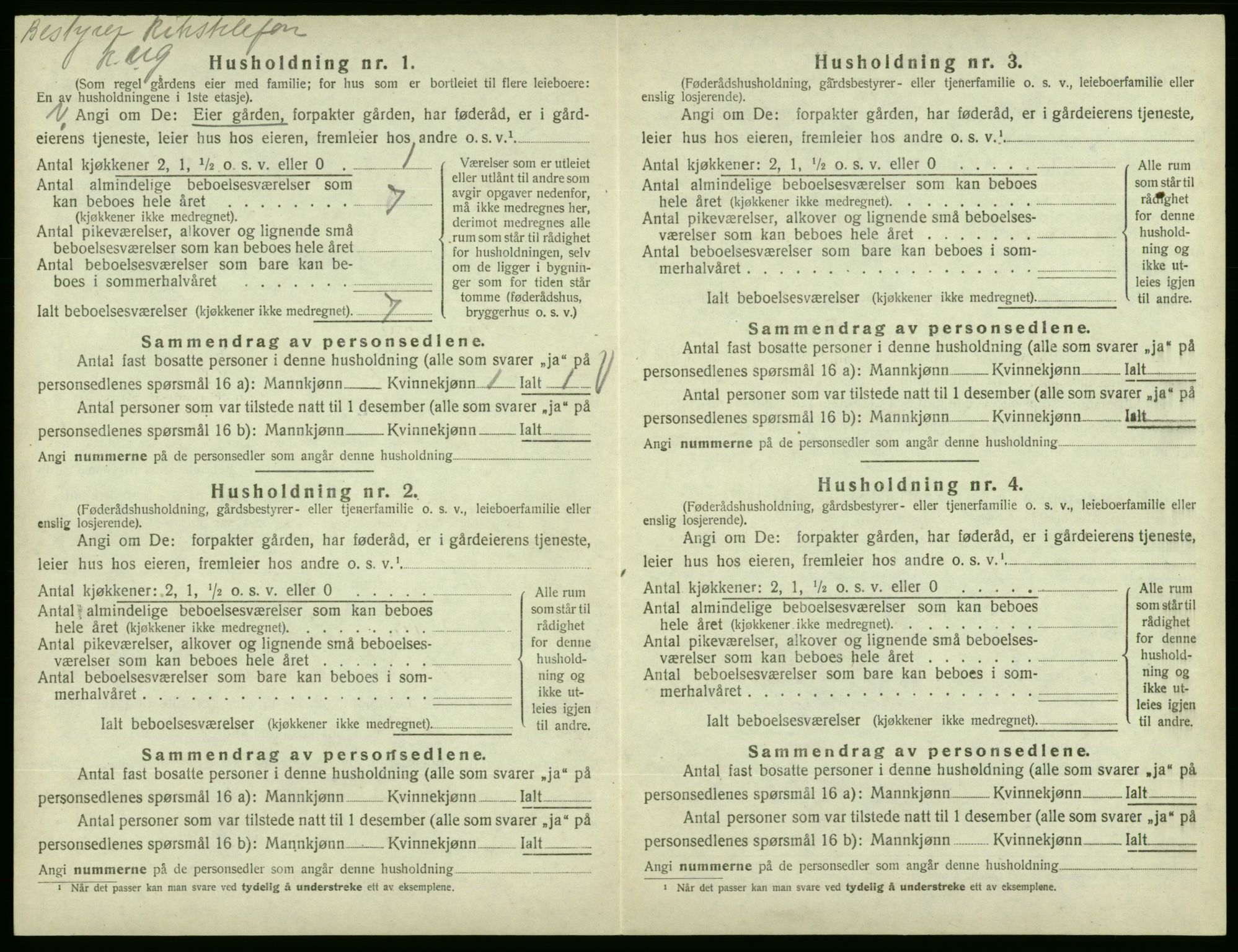 SAB, 1920 census for Fjelberg, 1920, p. 148