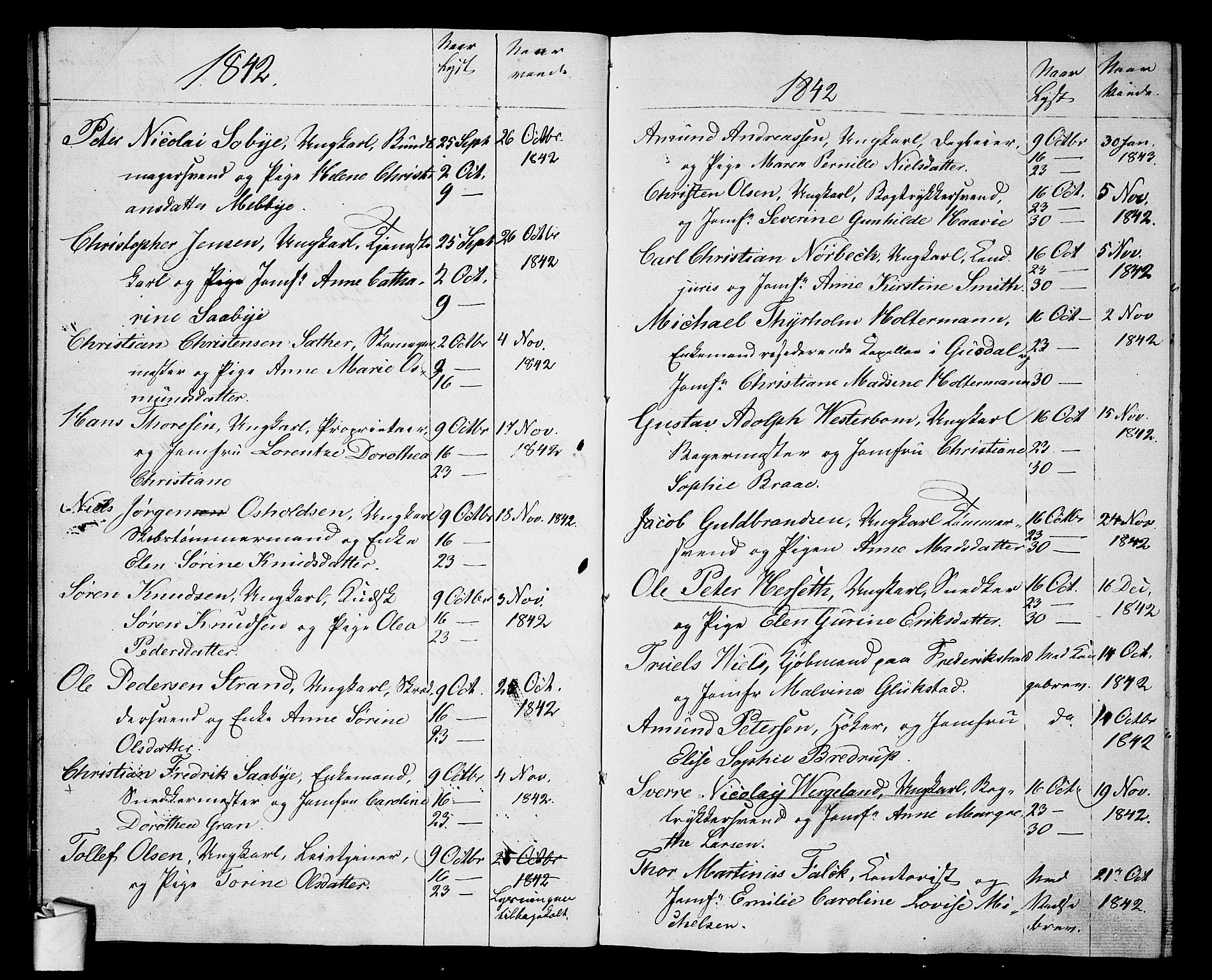 Oslo domkirke Kirkebøker, AV/SAO-A-10752/H/Ha/L0001: Banns register no. 1, 1837-1849